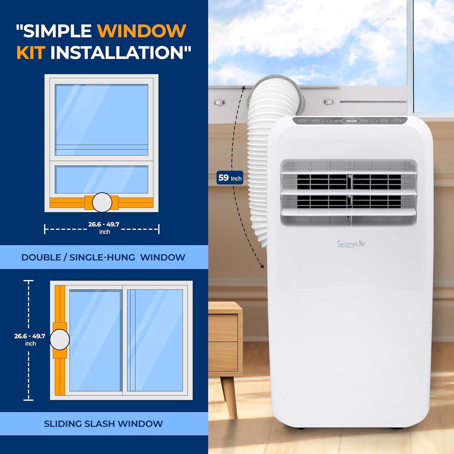 SereneLife 325-Sq. Ft. 12,000 BTU Portable Room Air Conditioner, Dehumidifier, and Heater