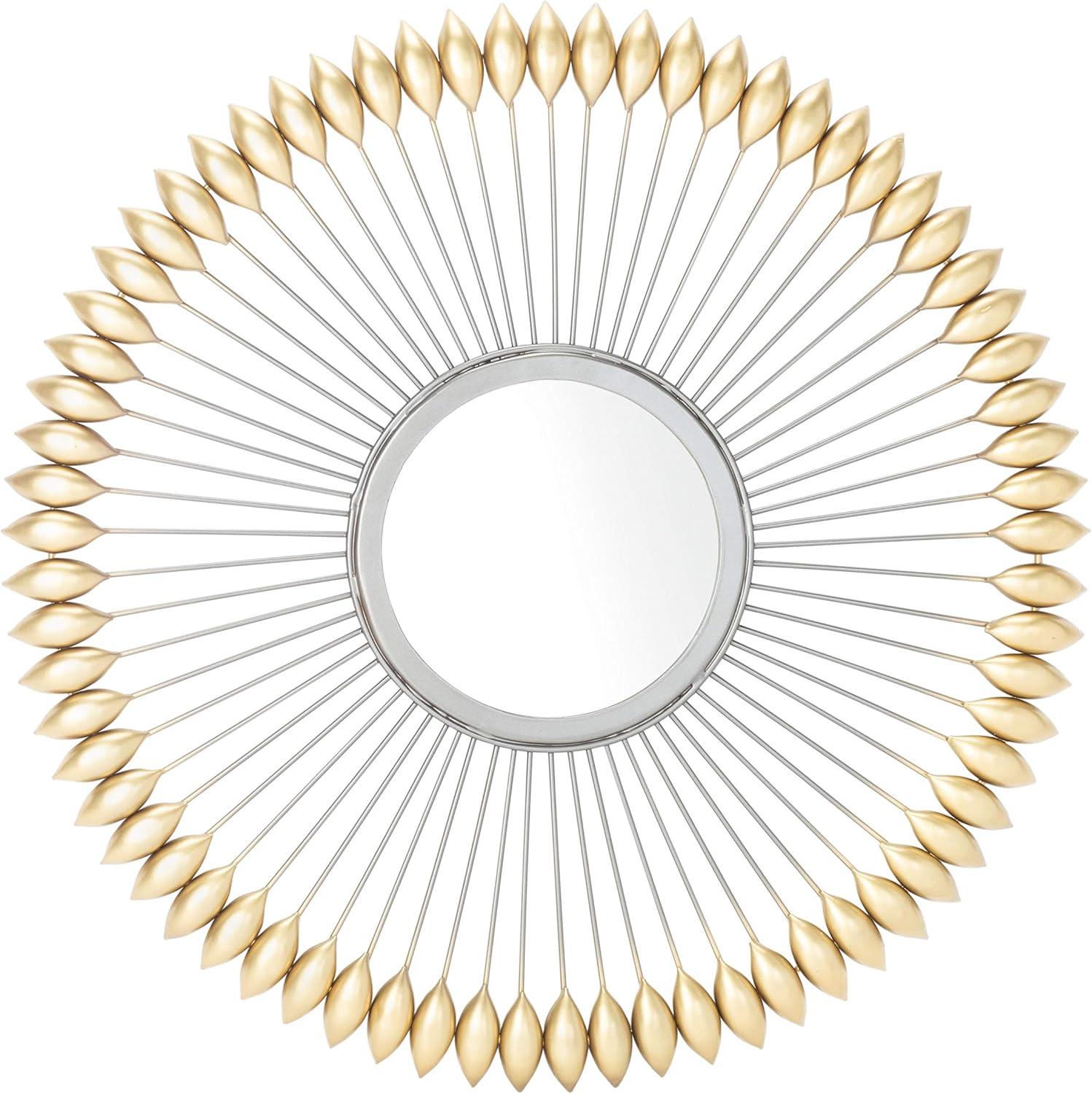 Safavieh Rulan 23 in. Radiant Foils Round Mirror, Zinc/Gold