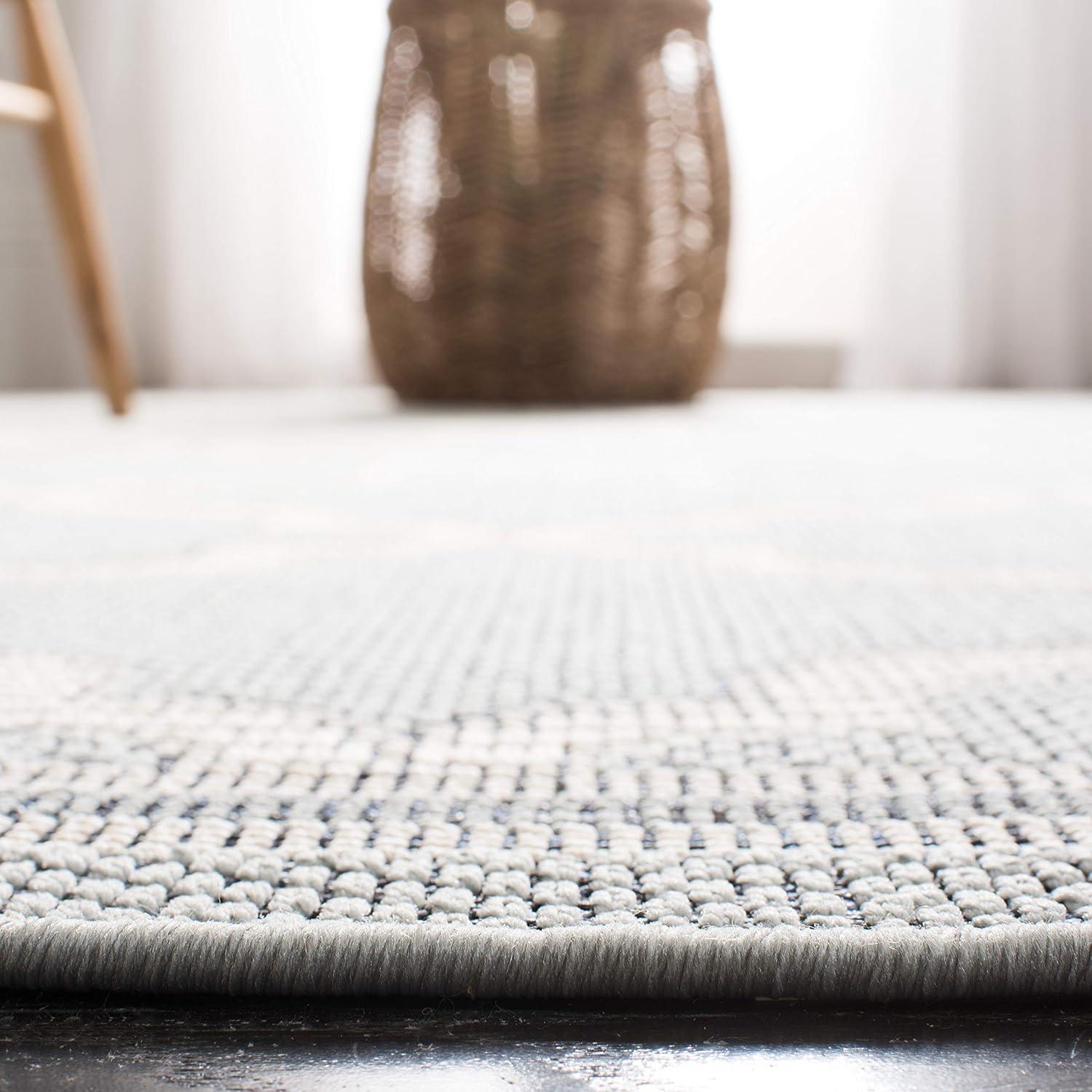Bermuda BMU810 Power Loomed Indoor/Outdoor Machine Washable Area Rug - Light Blue/Ivory - 5'3"x7'6" - Safavieh