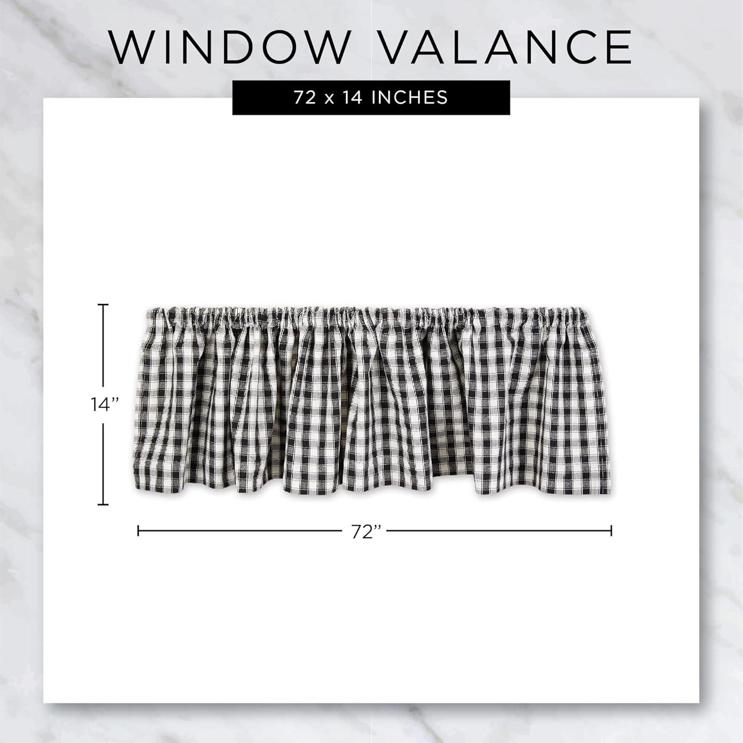 Red Logger Check Window Valance 72x14