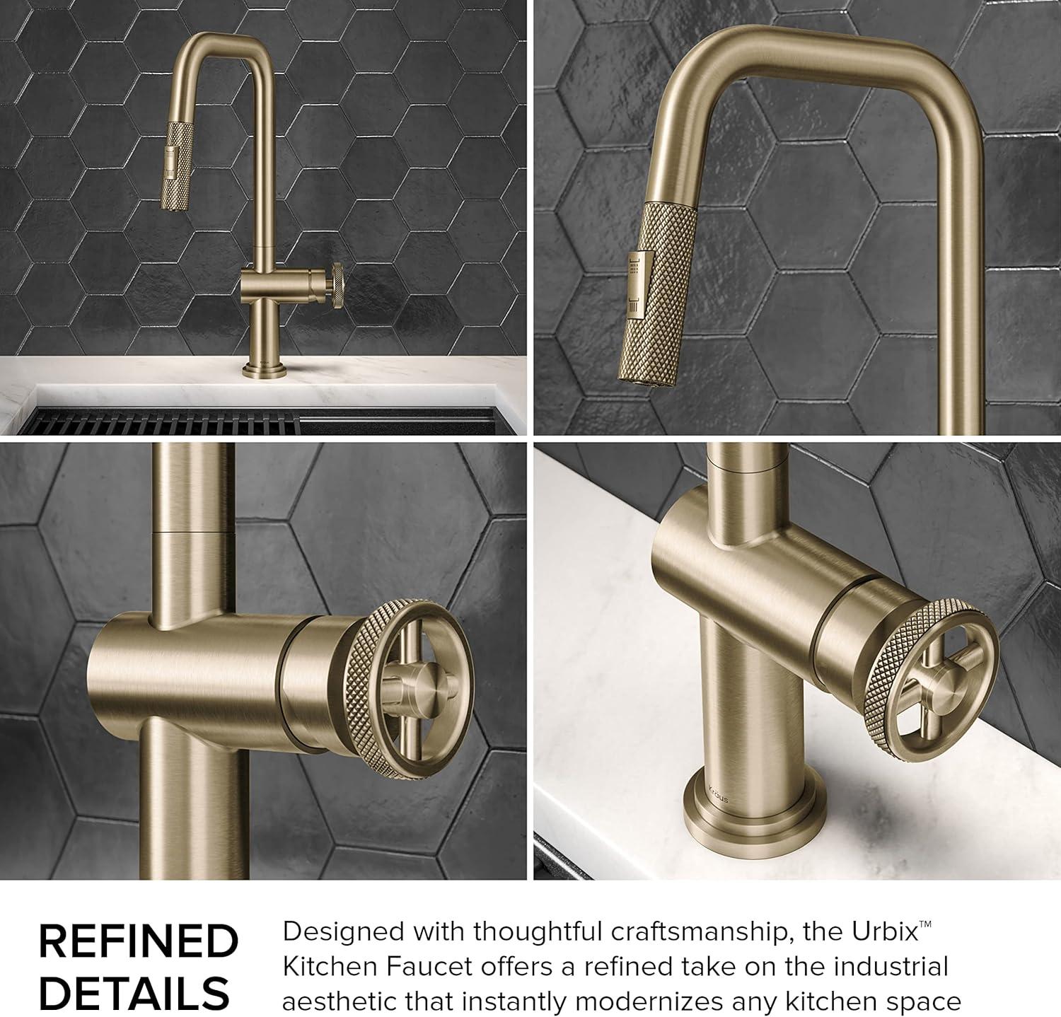 Urbix Industrial Pull-Down Single Handle Kitchen Faucet