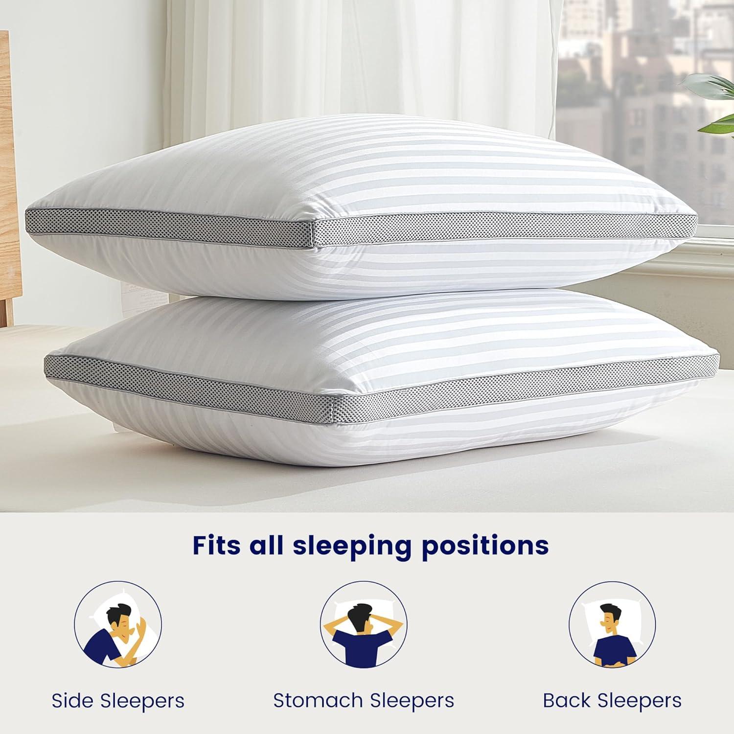 Fapo Bed Pillows for Sleeping King Size with Cotton Cooling Cover, Pillows for Bed, 2-Pack