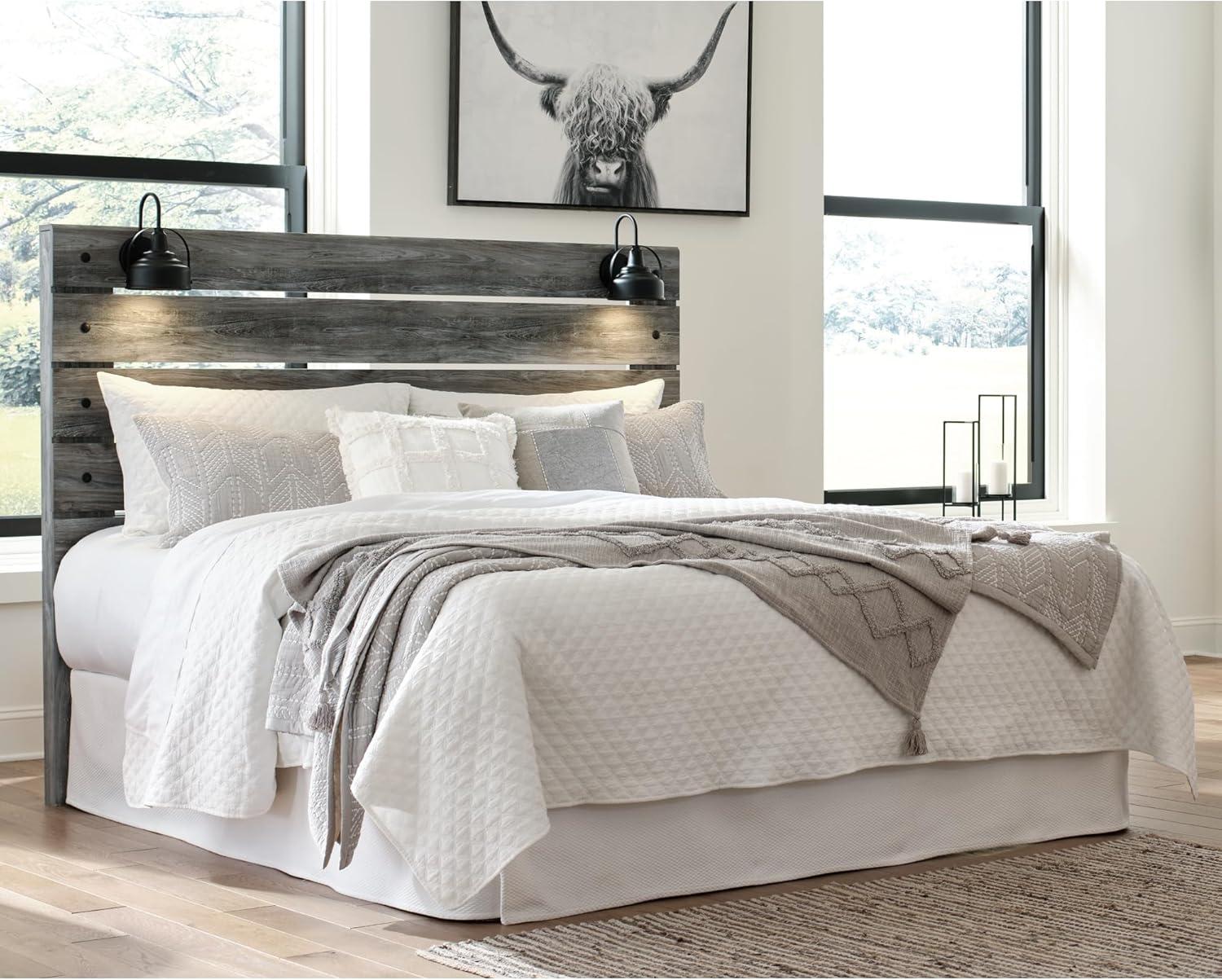 Signature Design by Ashley Casual Baystorm King Panel Headboard  Gray