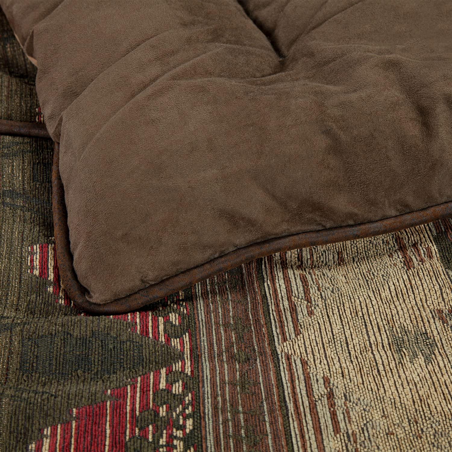 Sierra Rustic Brown and Green Cotton King Bedspread Set