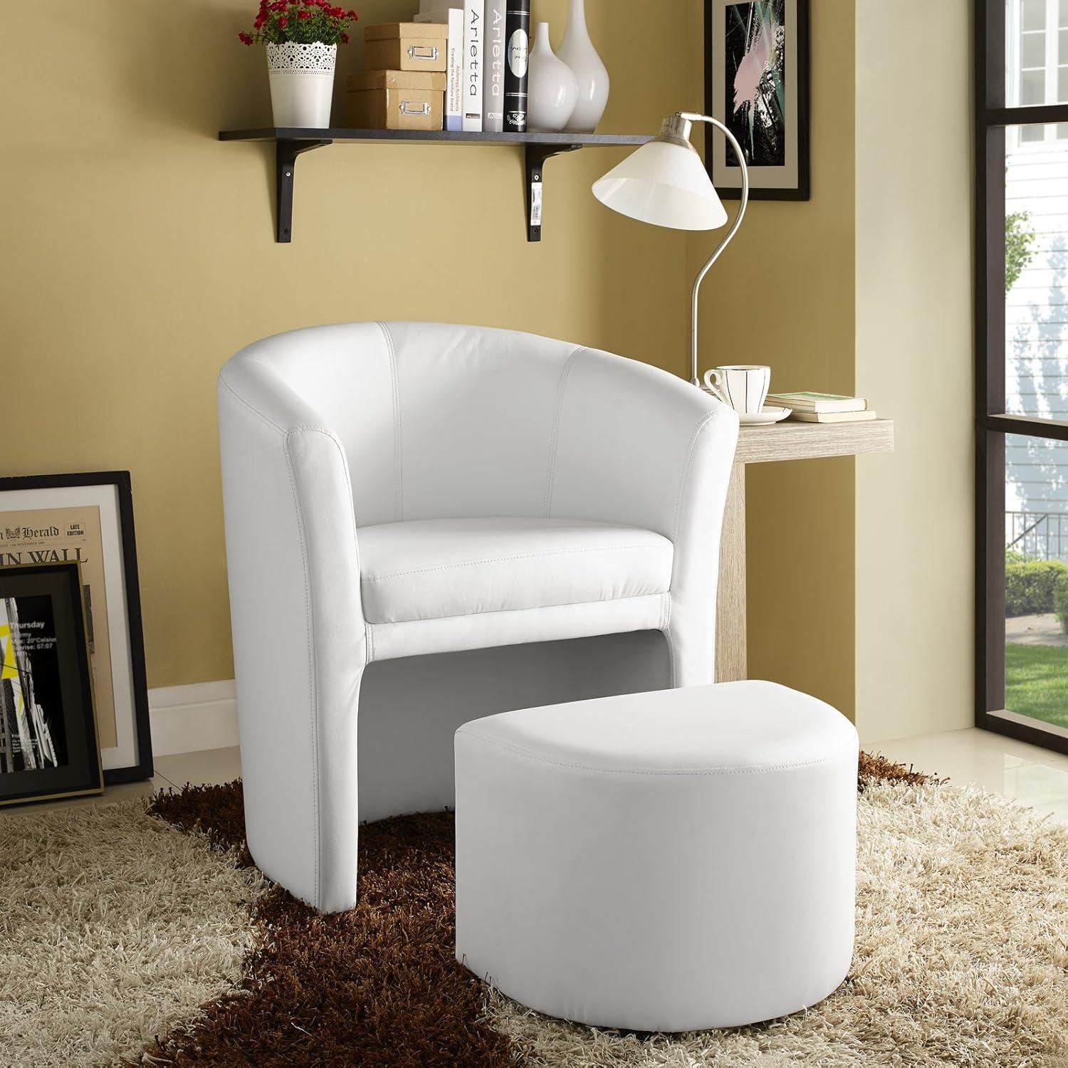 Modway Divulge Modern Leatherette Armchair and Ottoman