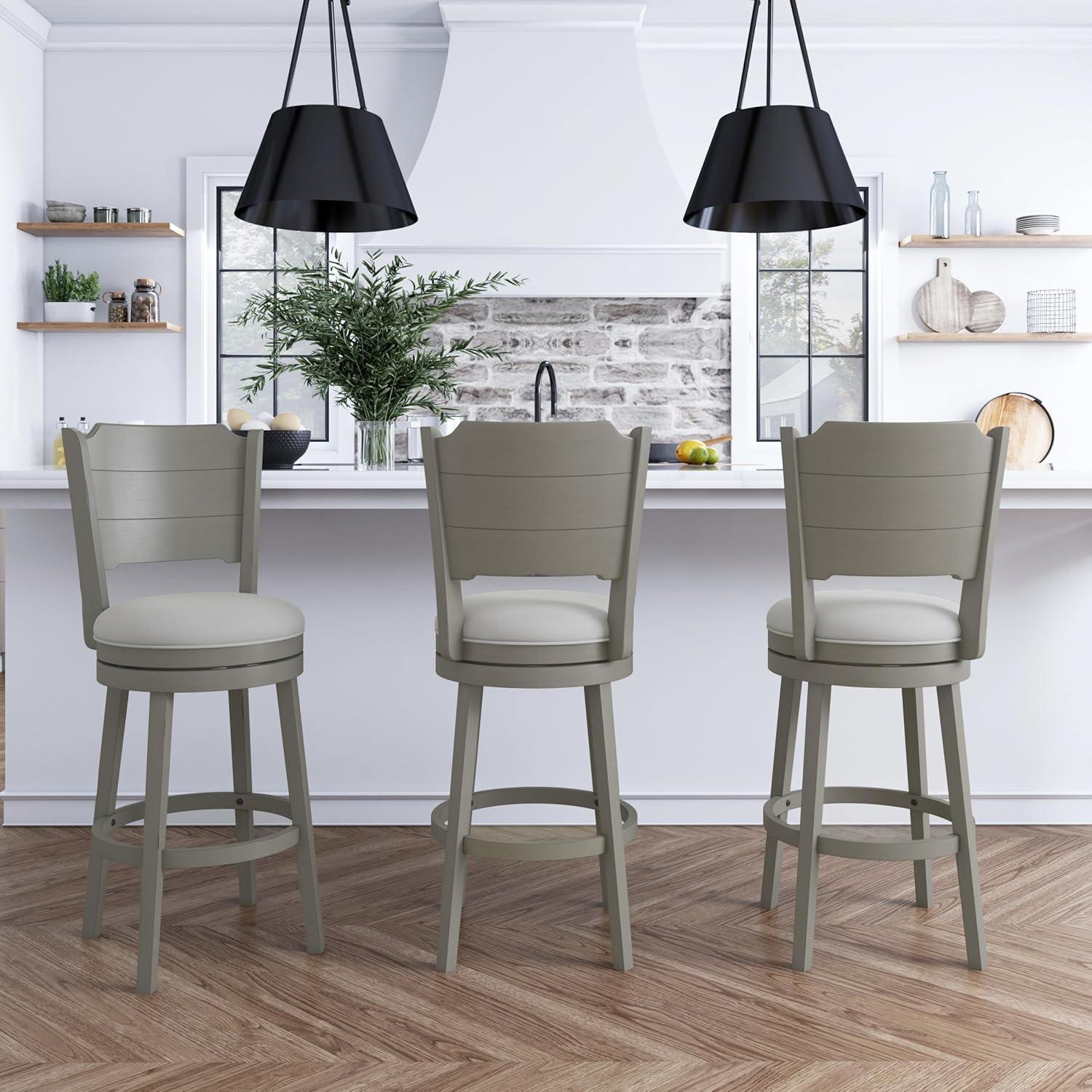 30.25" Clarion Swivel Barstool Distressed Gray - Hillsdale Furniture