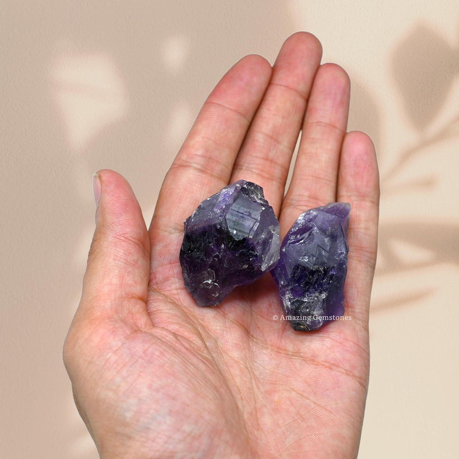 Amethyst - Rough Rocks for Tumbling - Dispelling Fear and Anxiety, Good Luck, Crystal Healing