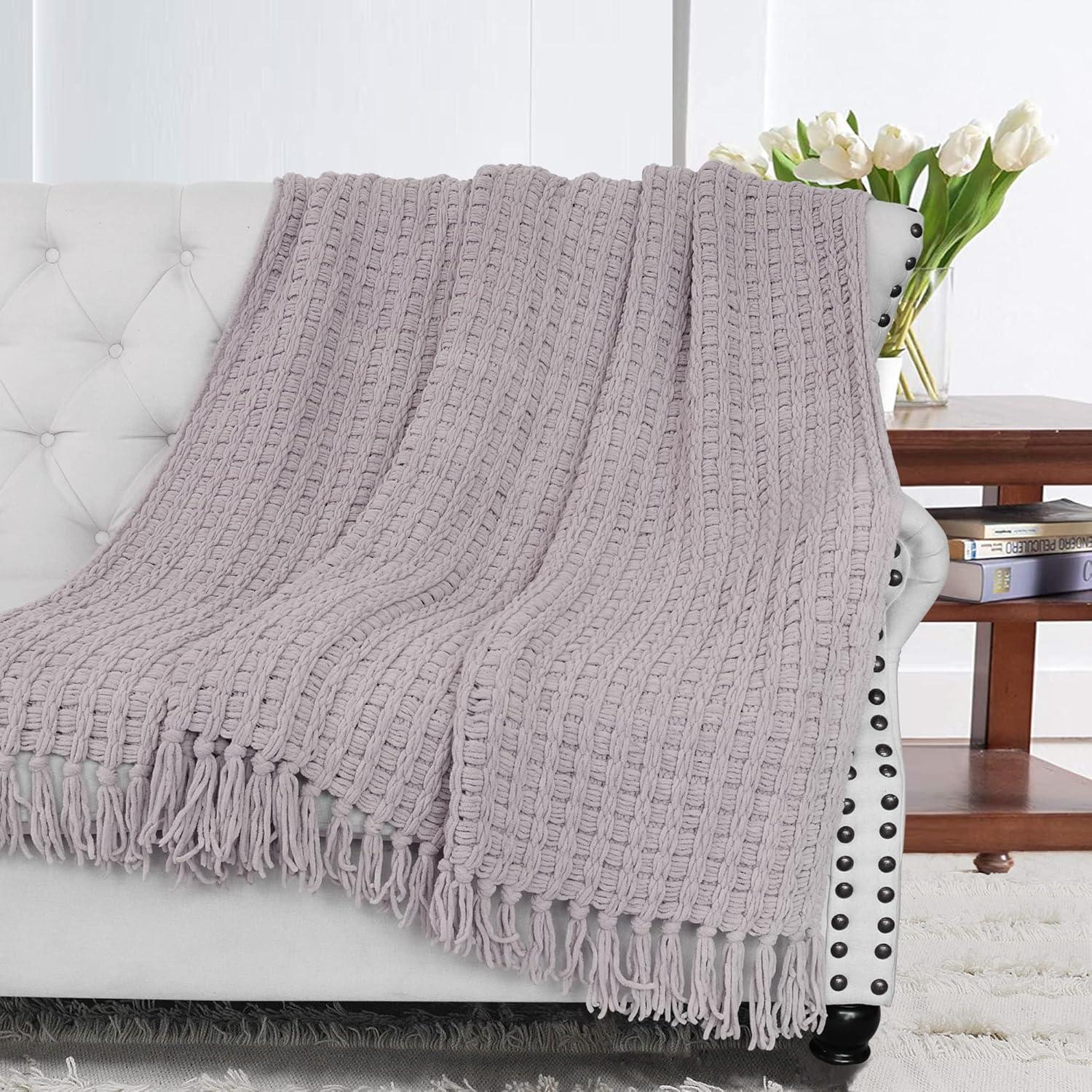 Home Soft Things Space Yarn Throw - Lilac - 50" x 60"