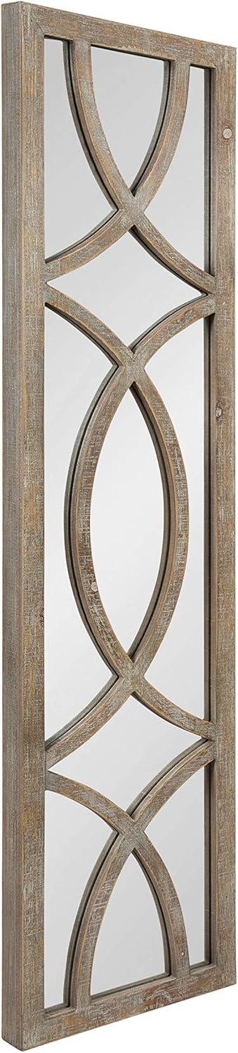 12" x 47" Tolland Wood Panel Wall Mirror Brown - Kate and Laurel