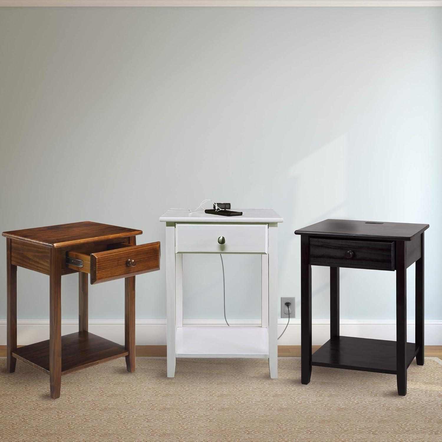 Night Owl Night Stand with USB Port, Espresso