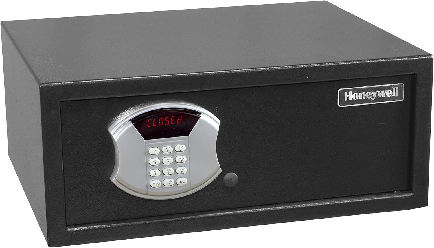 Honeywell Safes & Door Locks - 5105 Low Profile Steel Security Safe with Hotel-Style Digital Lock, 1.14-Cubic Feet, Black