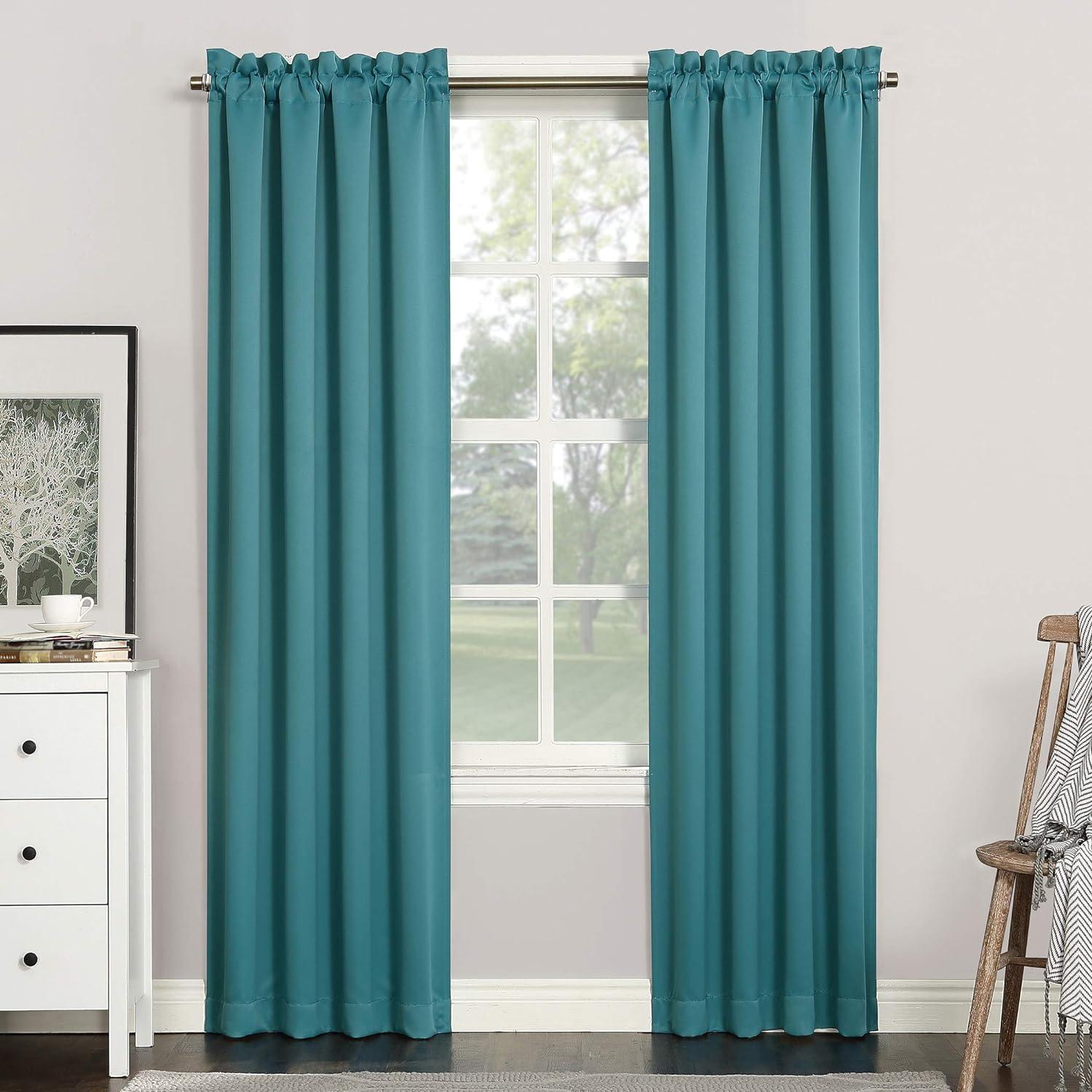 Sun Zero Blackout Kenneth Energy Saving Rod Pocket Curtain Panel