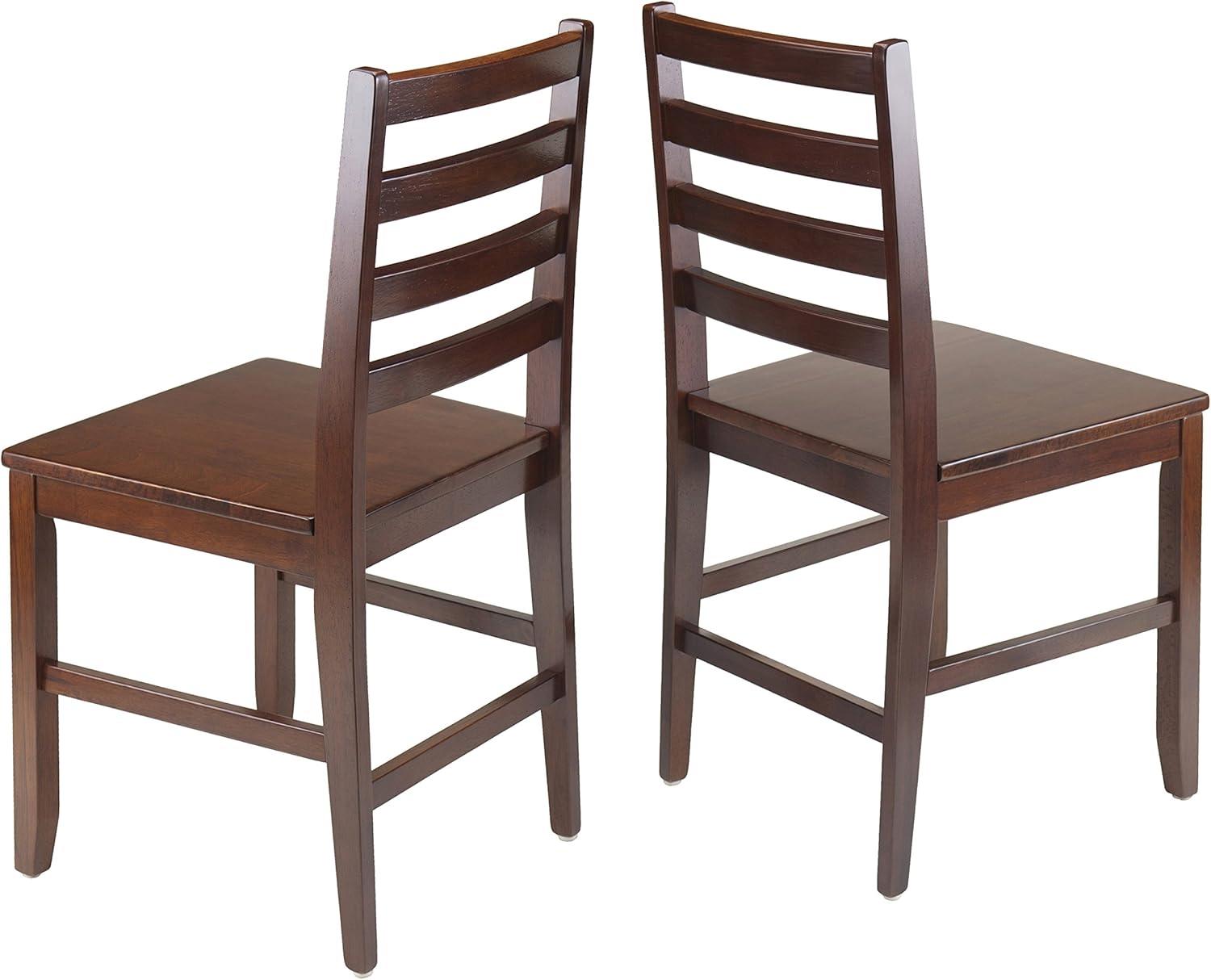 Winsome Wood Hamilton Ladder- Back Dining Chairs, 2-Pc Set, Walnut Finish