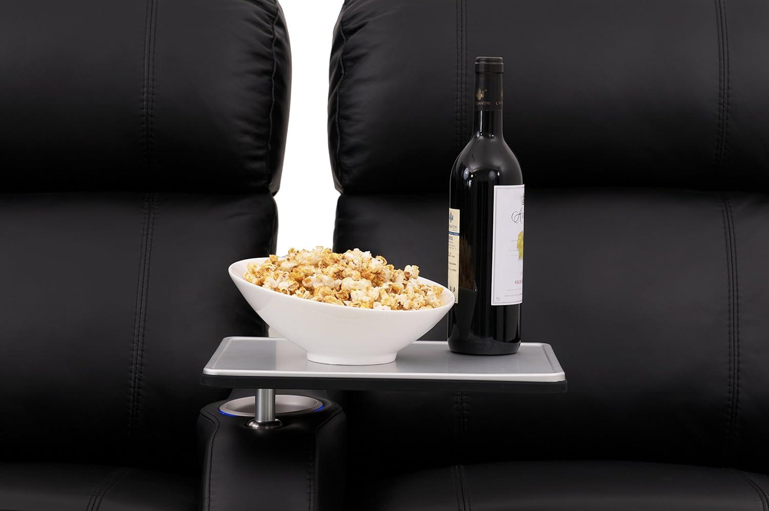 Brushed Aluminum Swivel Tray Table for Recliners