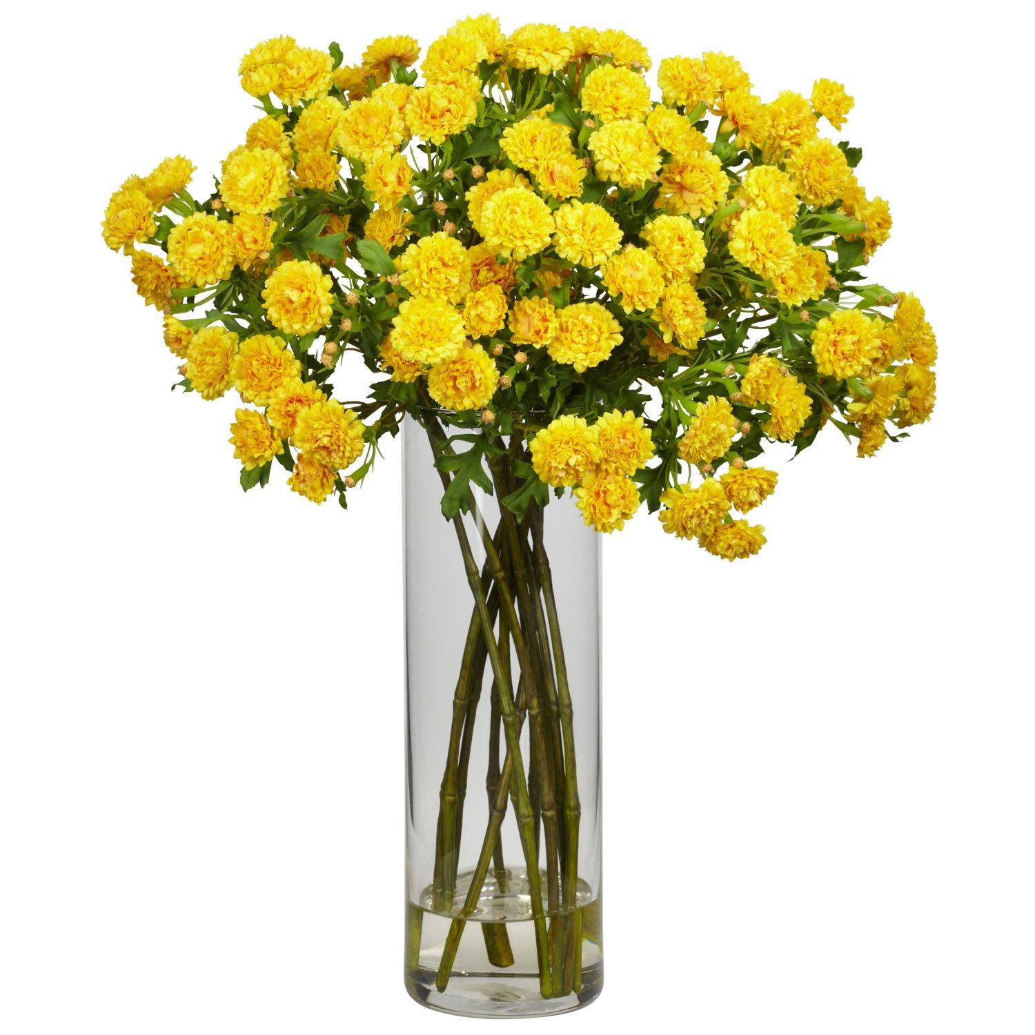 Nearly Natural Japanese Artificial Flower Arrangement, Yellow