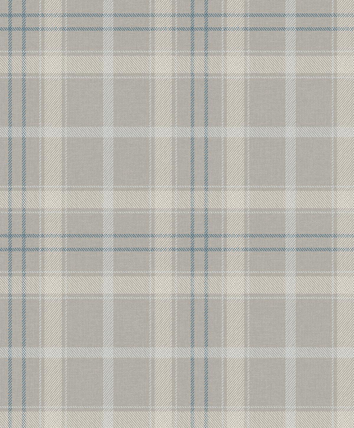 NextWall Argos Grey & Blue Tailor Plaid Peel and Stick Wallpaper - 20.9 in. W x 18 ft. L Roll