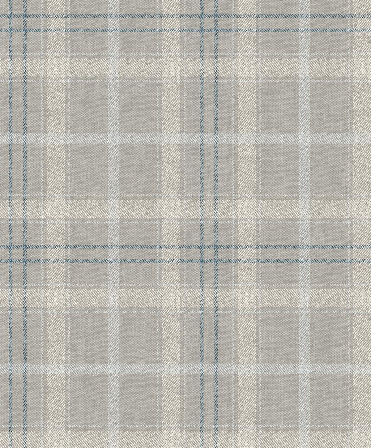 NextWall Argos Grey & Blue Tailor Plaid Peel and Stick Wallpaper - 20.9 in. W x 18 ft. L Roll