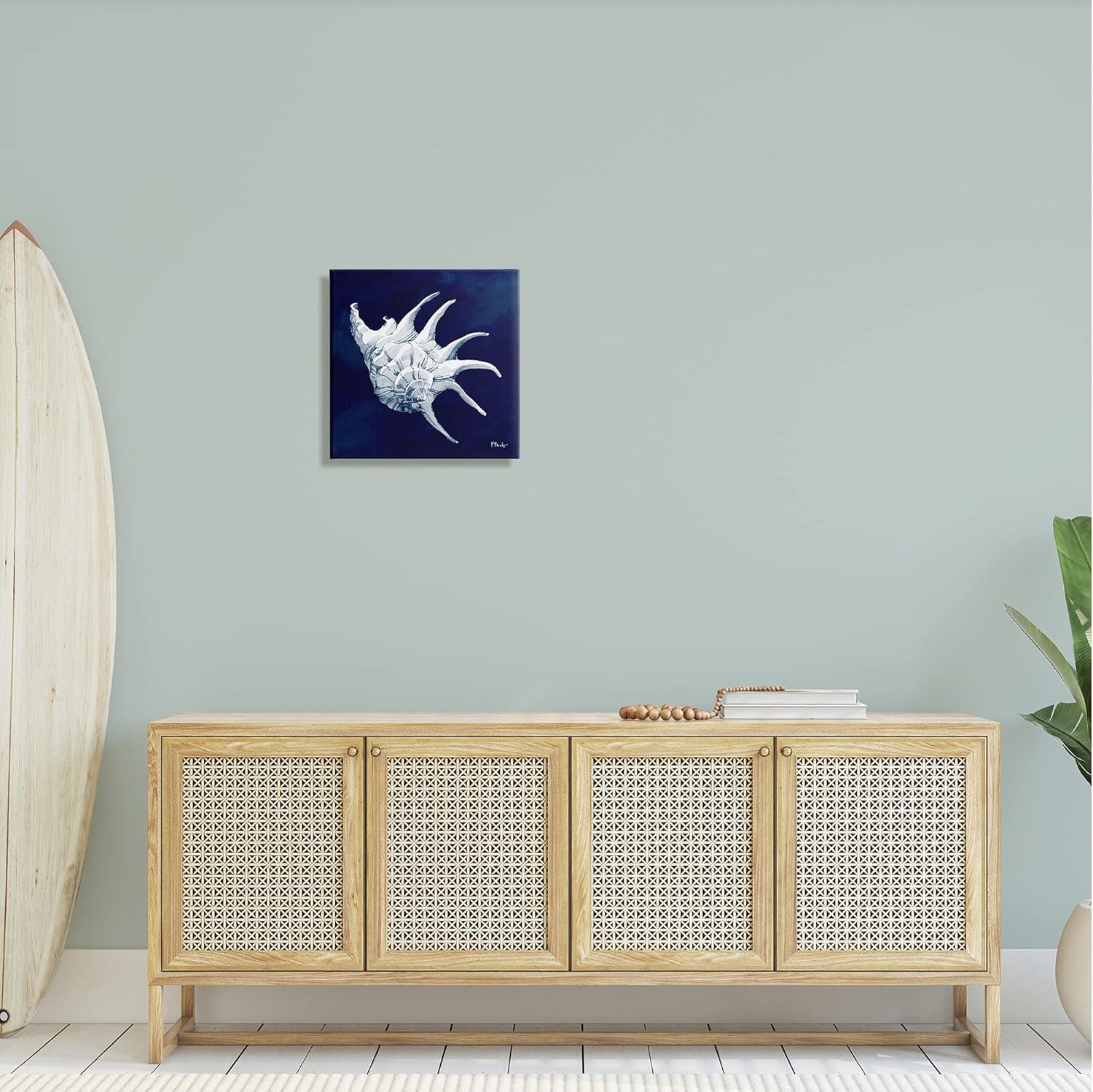 Stupell Industries Cyanotype Shells Traditional Conch Graphic Art Gallery Wrapped Canvas Print Wall Art, Design by Paul Brent