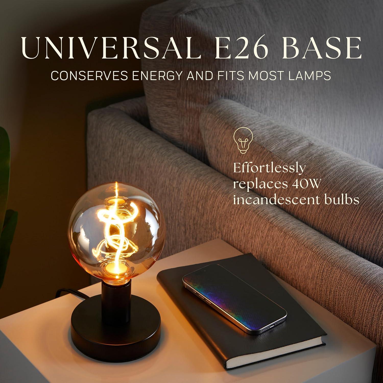 Next Glow Decorative LED Edison Bulb, Dimmable 2000K, E26, Oversized Globe