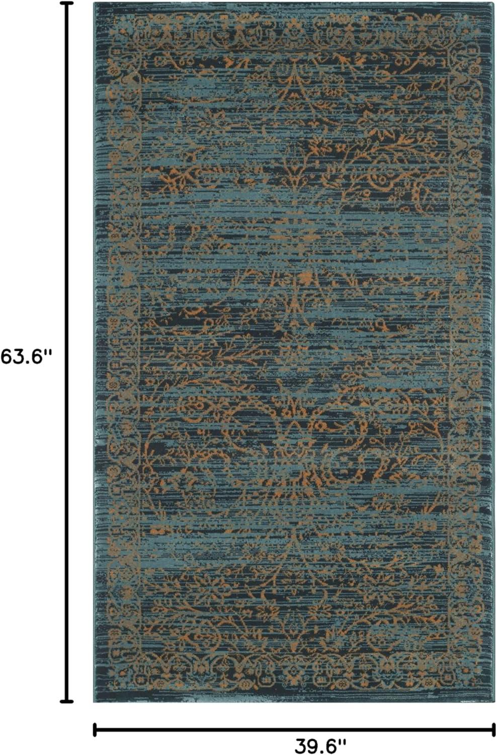 SAFAVIEH Serenity Careen Traditional Area Rug, Turquoise/Gold, 3'3" x 5'3"