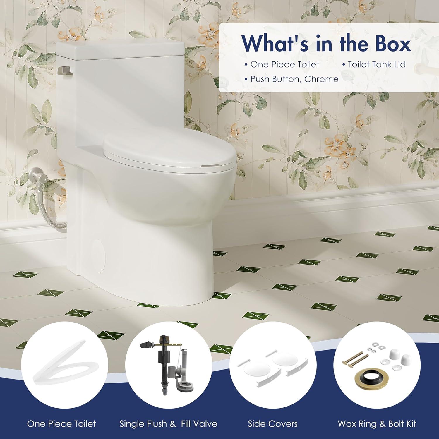 Denbigh Chair Height Elongated Comfort Height One-Piece Toilet (Seat Included)