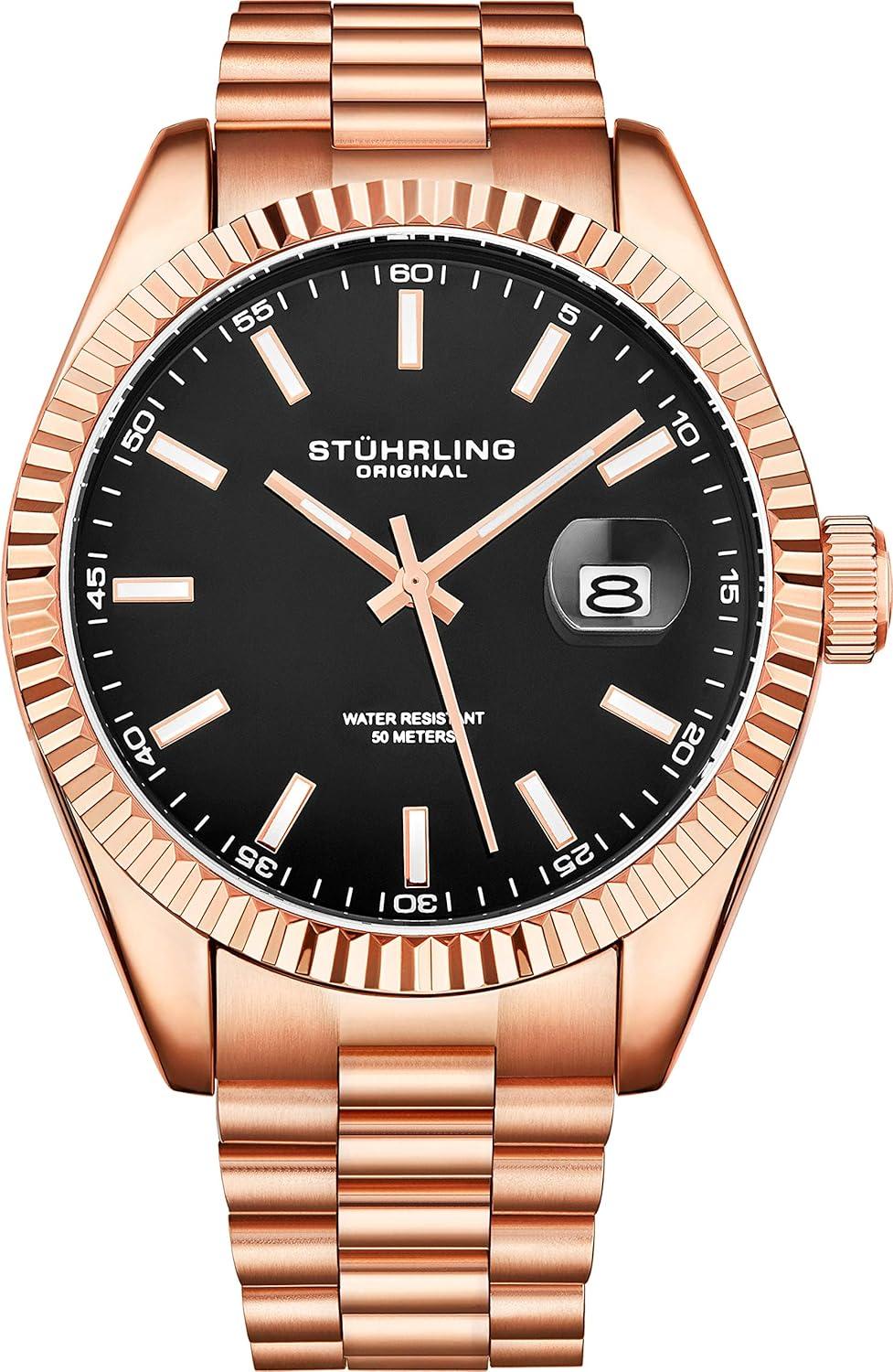 Stuhrling Original Men's Symphony Regent Coronet Stainless Steel Bracelet Watch