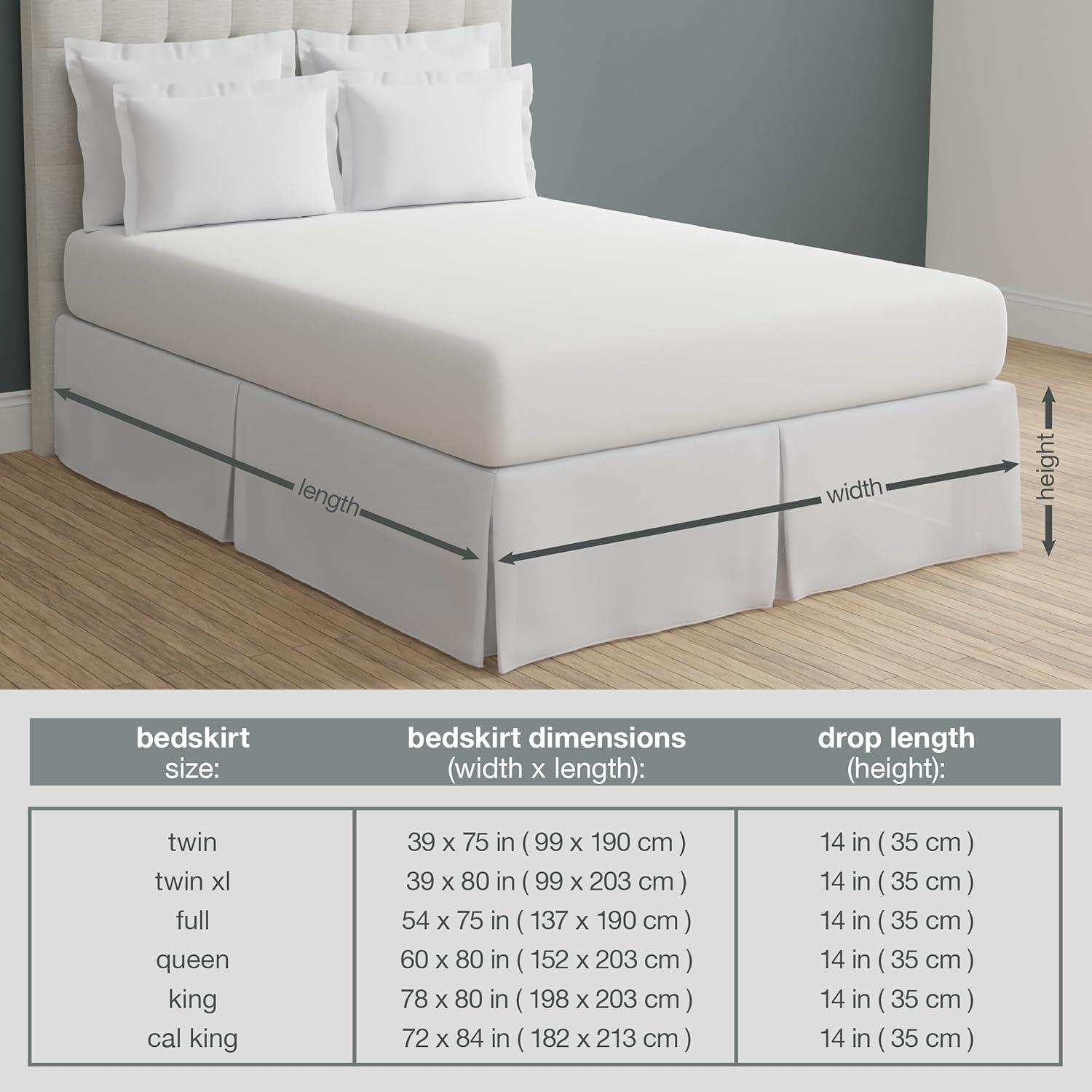 Fresh Ideas Pleated Wrinkle Resistant Wrap Around Bed Skirt