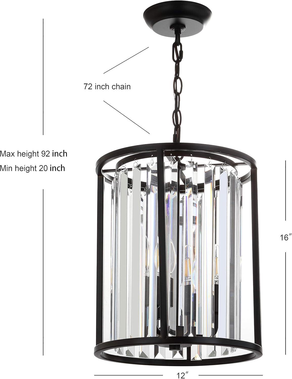 Bevin 16" Oil Rubbed Bronze Cylinder Crystal LED Pendant