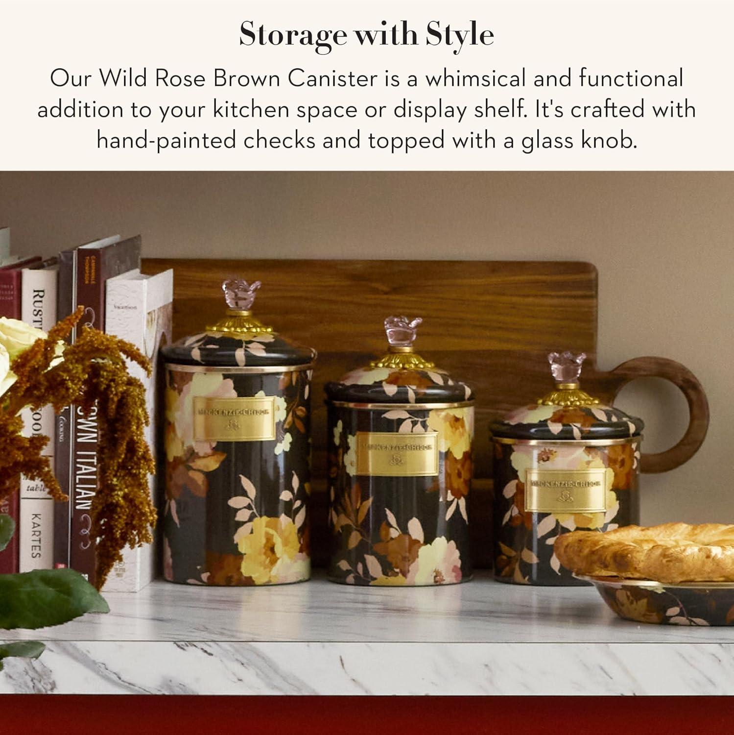 MacKenzie-Childs Wildflowers Blue Enamel Medium Canister