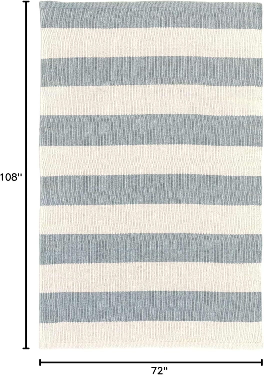 Catamaran Stripe Light Blue/Ivory Handwoven Indoor/Outdoor Rug