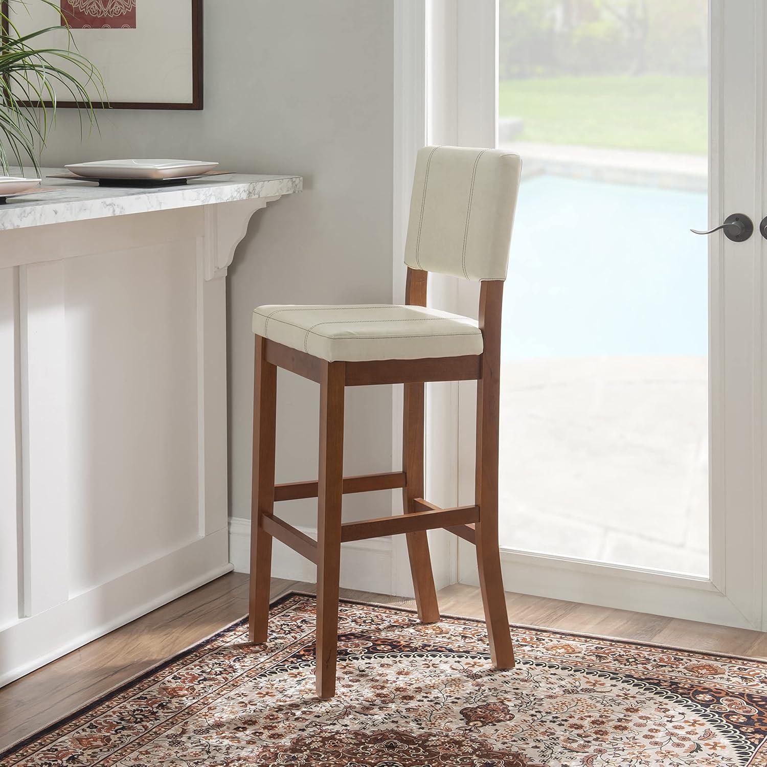 Milano Padded Barstool Upholstered Seat & Back - Linon