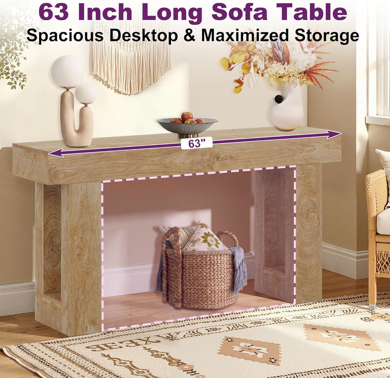 Millwood Pines 63 Inch Long Console Table Farmhouse Sofa Table