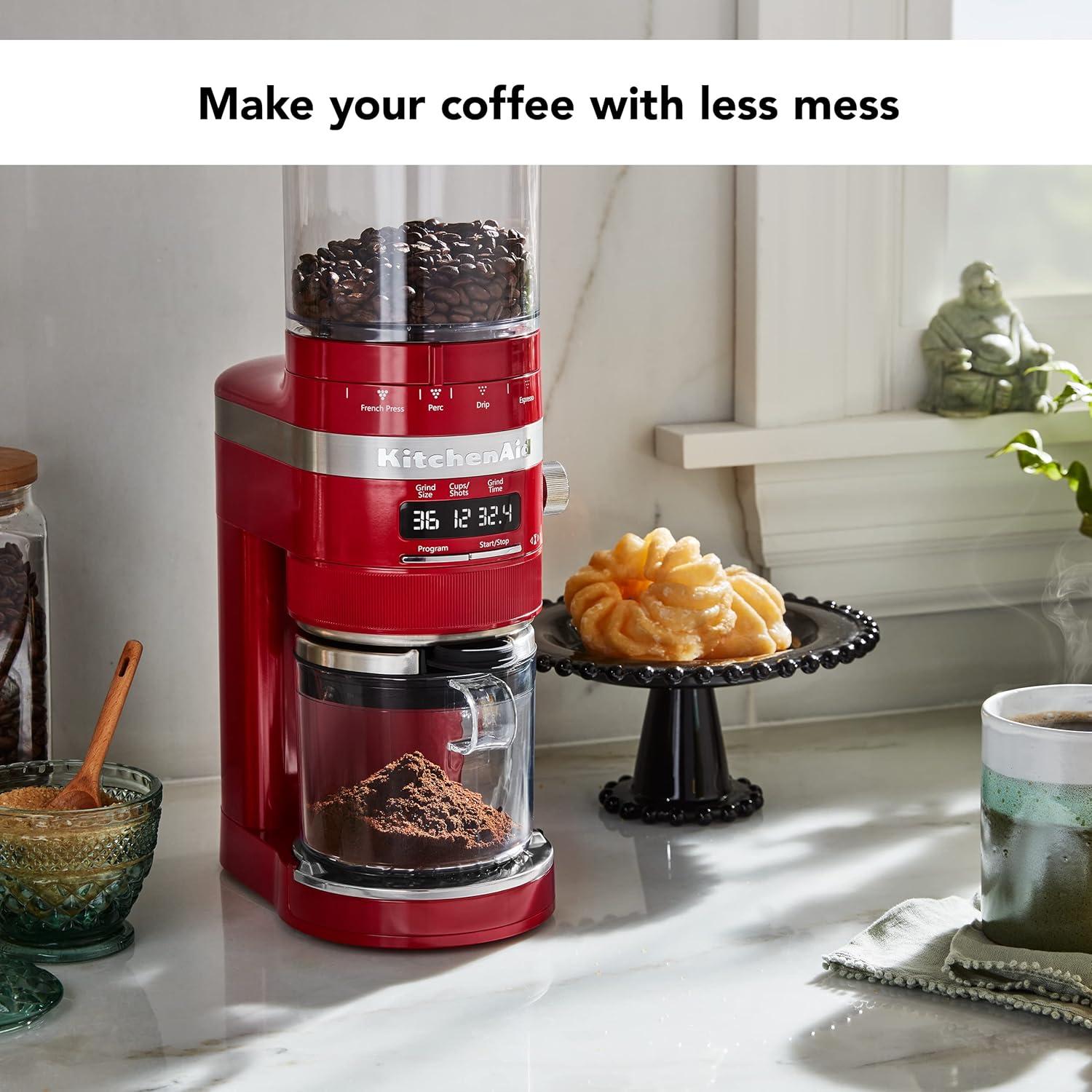 Empire Red Electric Burr Coffee Grinder with Adjustable Grind