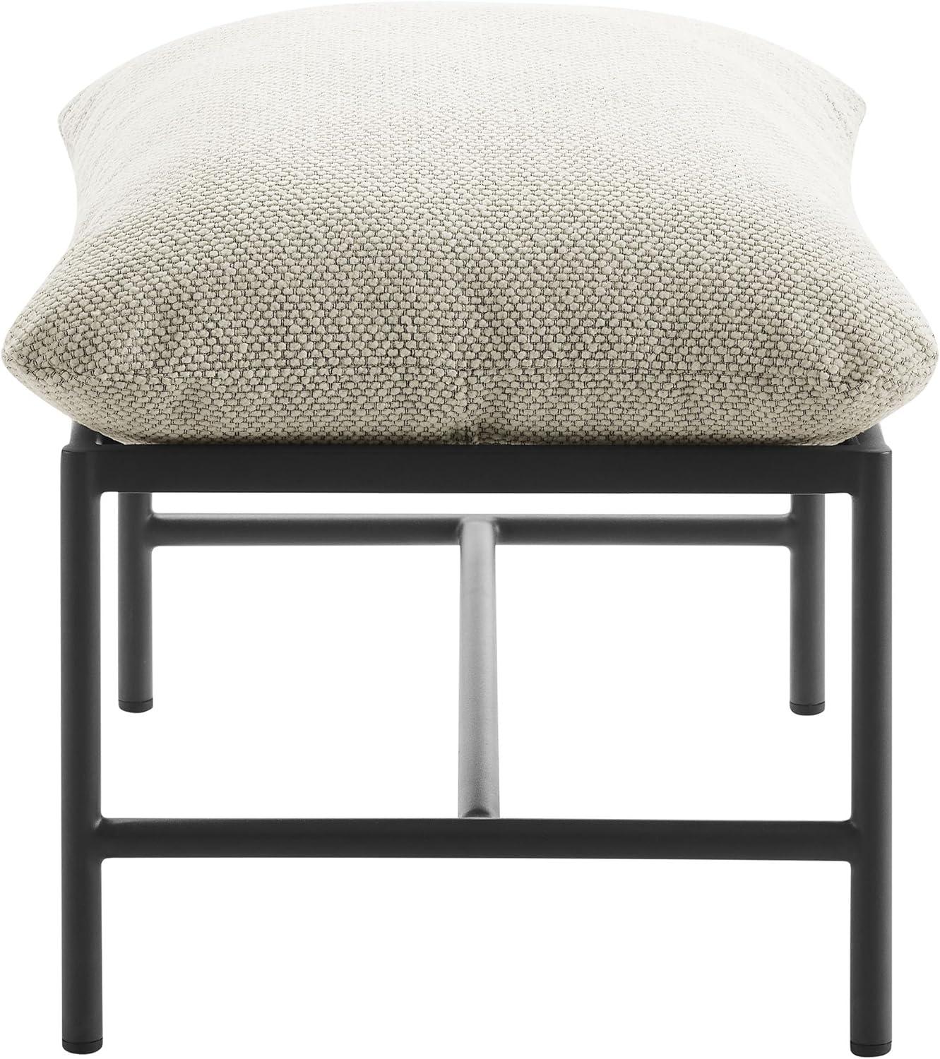 Modway Raya Outdoor Patio Boucle Ottoman in Ivory