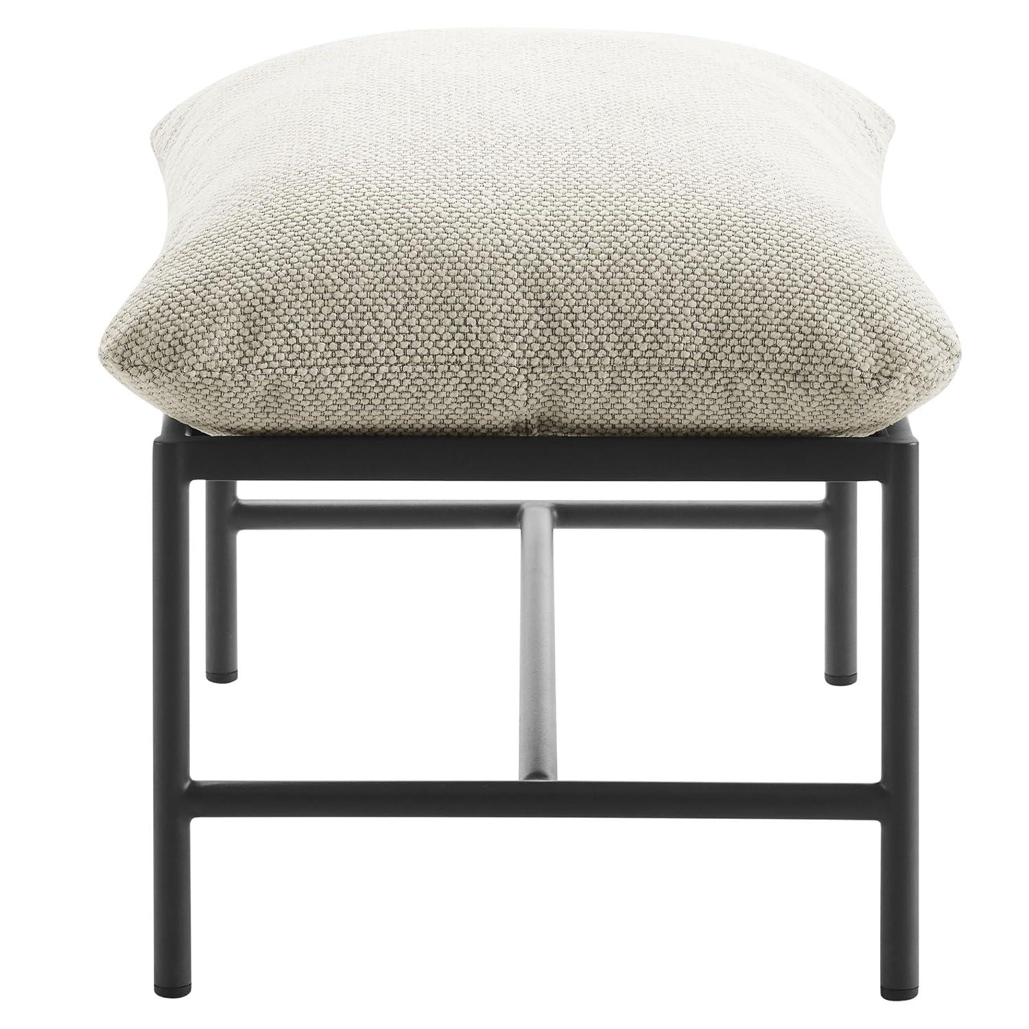 Modway Raya Outdoor Patio Boucle Ottoman in Ivory