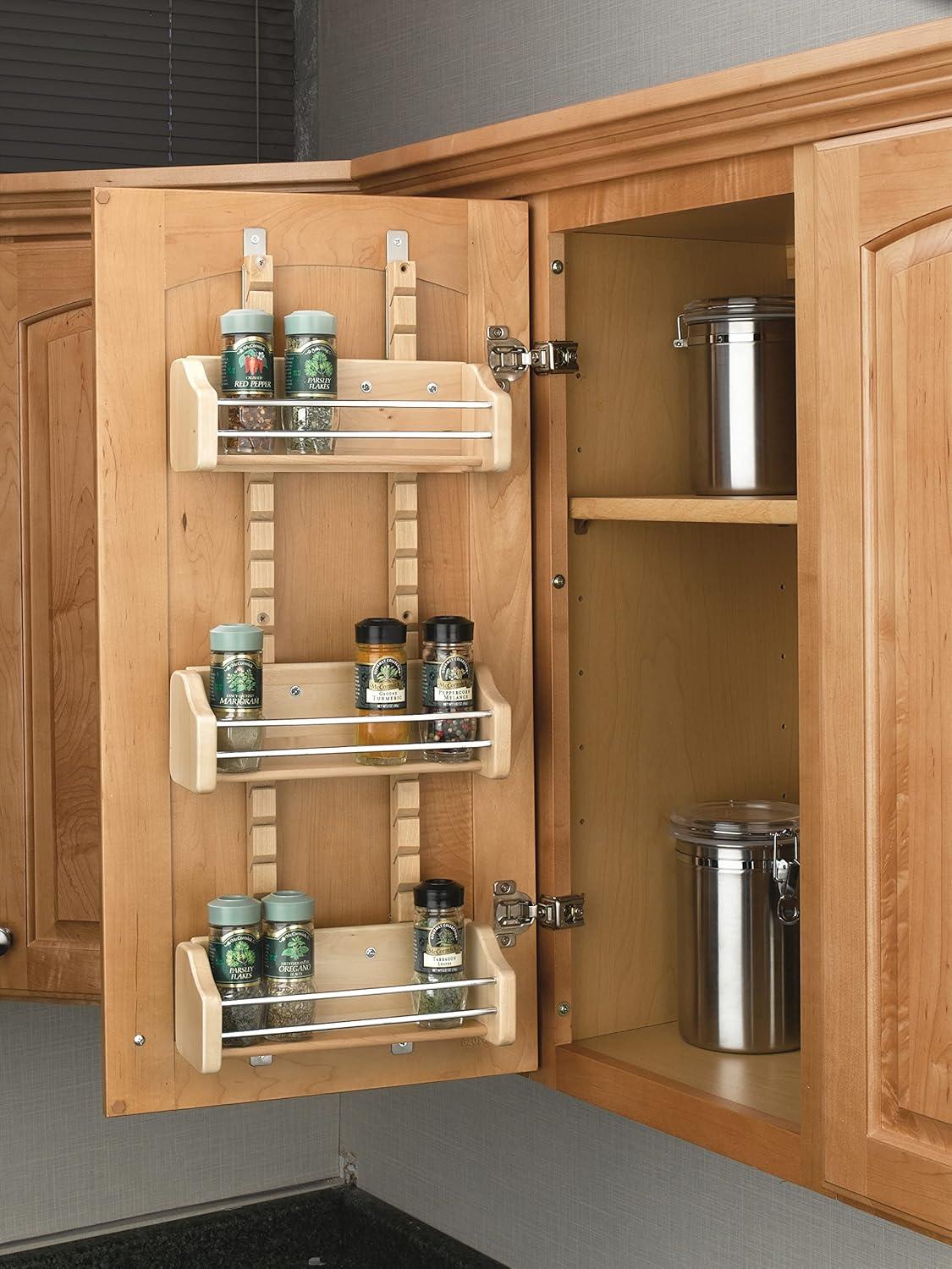 Rev-A-Shelf Rev-A-Shelf Small Adjustable 3-Shelf Cabinet Door Mount Spice Rack