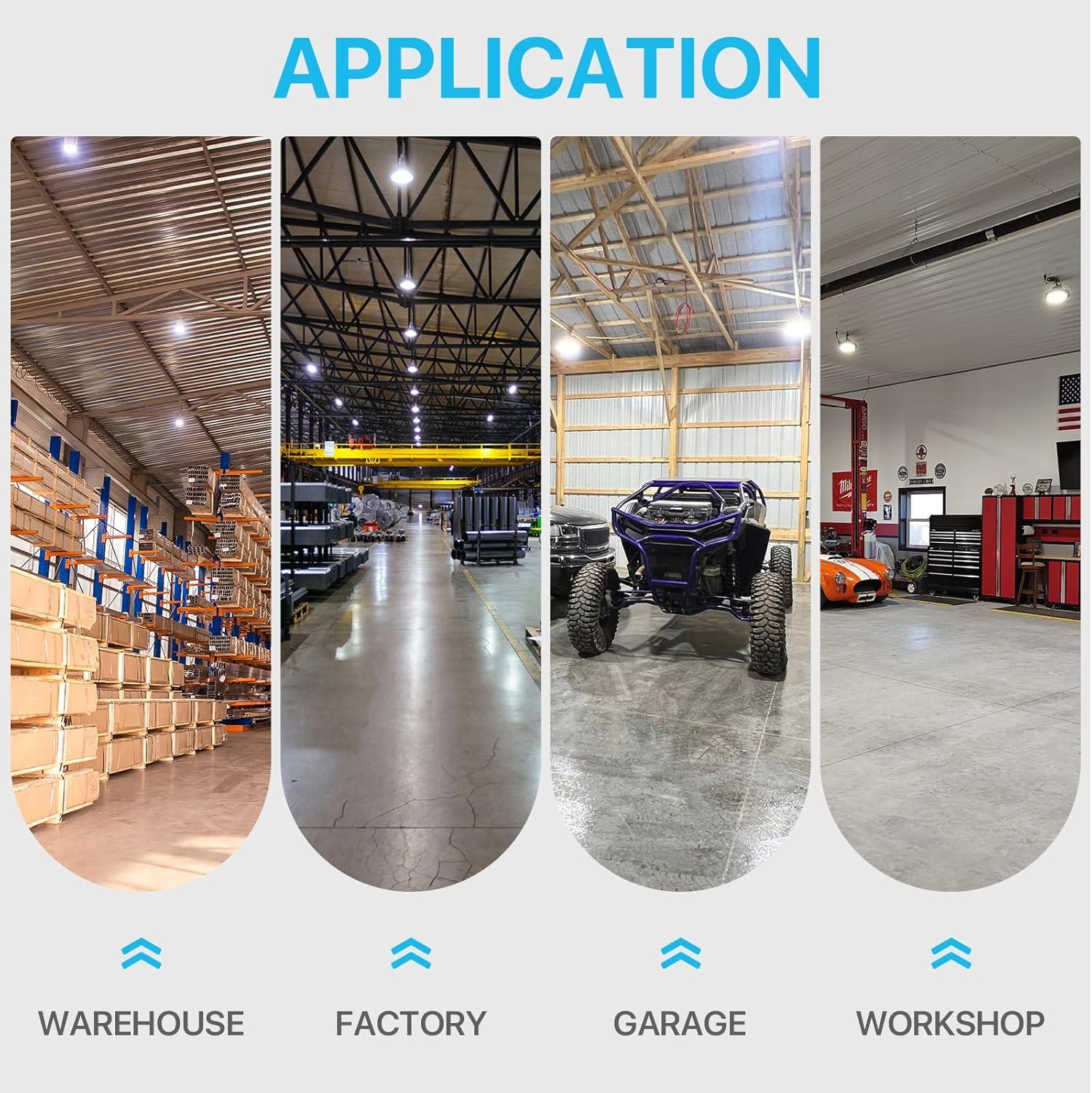 HYPERLITE UFO Led High Bay Light 150W 21,750lm 5000K 1-10V Dimmable High Bay Led Lights UL Listed US Hook 5' Cable Led High Bay Lights Alternative to 650W MH/HPS for Gym Factory Warehouse