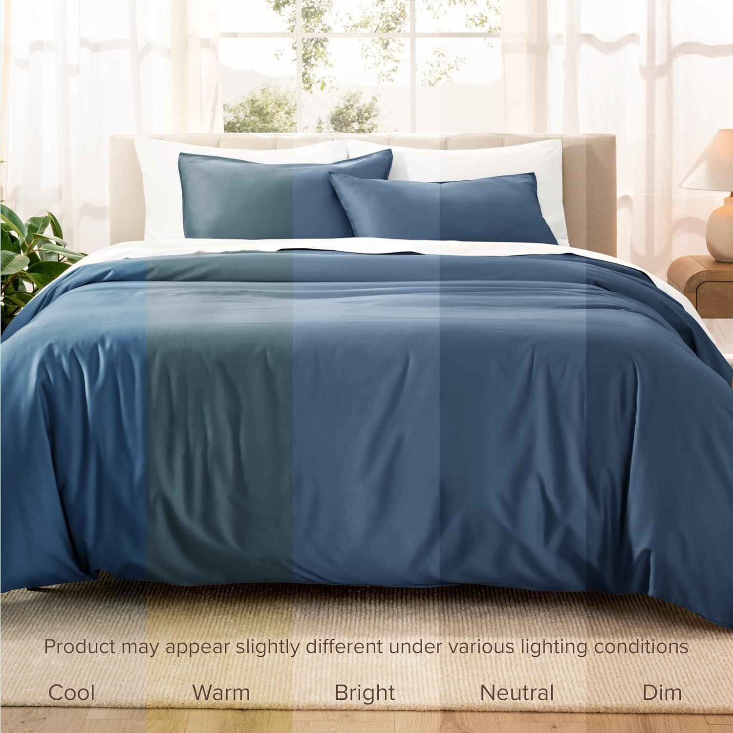 Bare Home 400 Thread Count Organic Cotton Sateen Duvet Cover Set