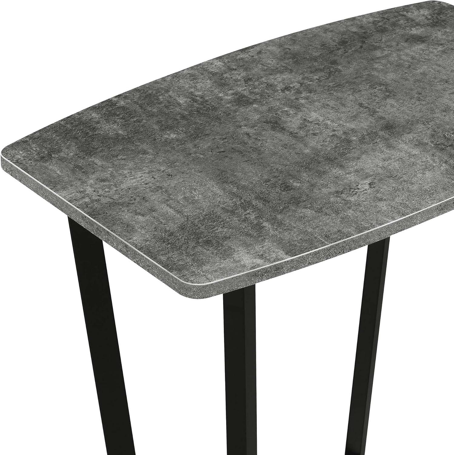 Graystone End Table with Shelf - Cement/Black