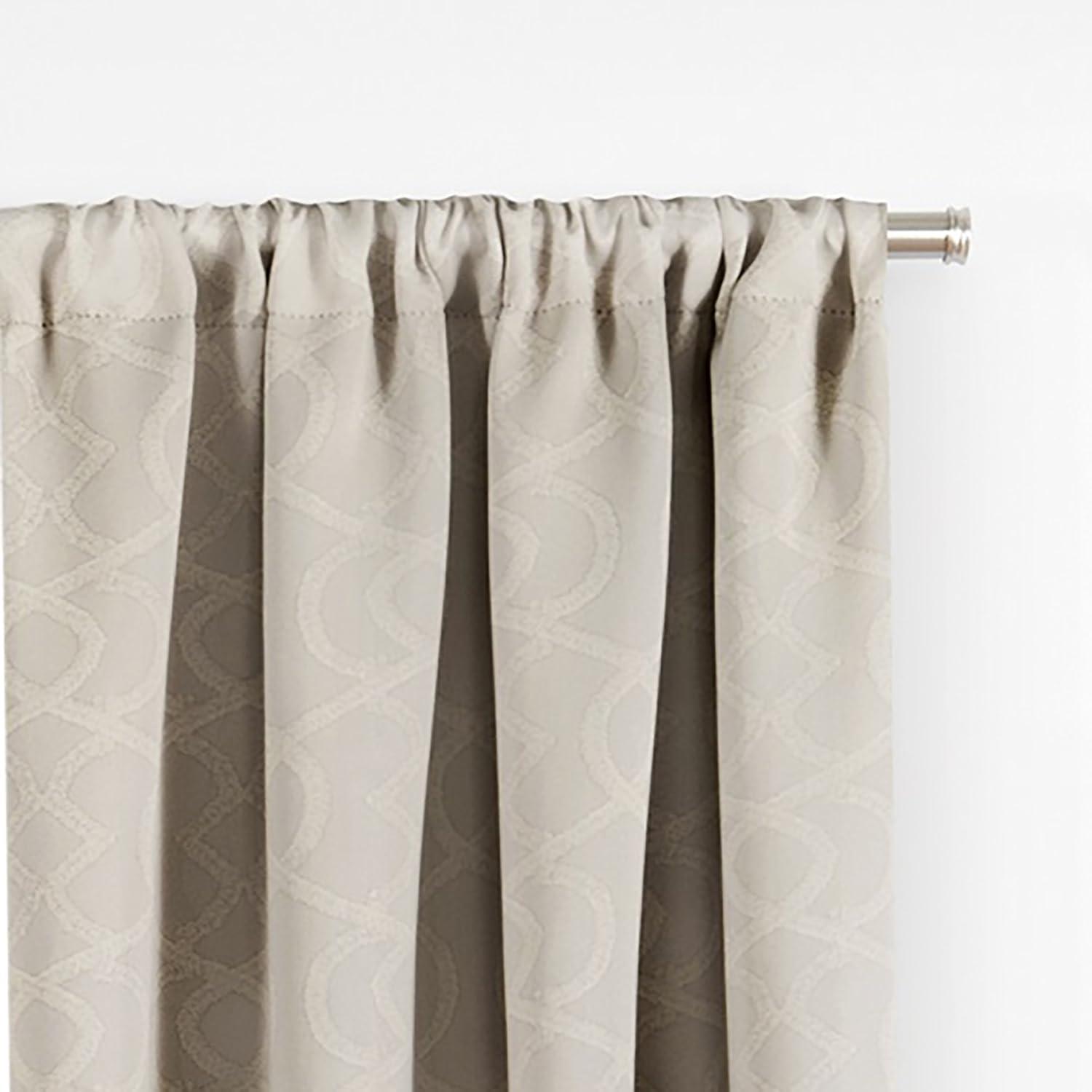 ECLIPSE Room Darkening Curtains for Bedroom - Isanti 37" x 95" Thermal Insulated Single Panel-Rod Pocket Light Blocking Curtains for Living Room, Ecru