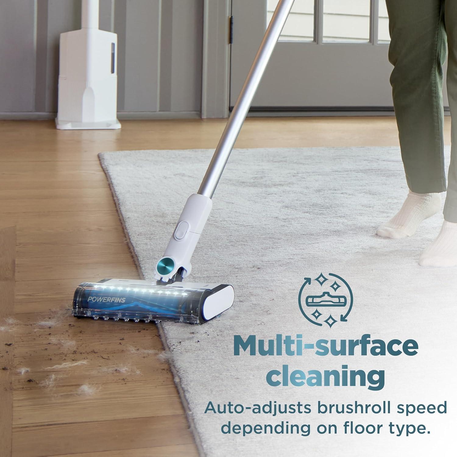 Shark Clean & Empty Cordless Stick Vacuum & Auto-Empty System with PowerFins Brushroll BU3521: Bagless, 40 Min Run Time