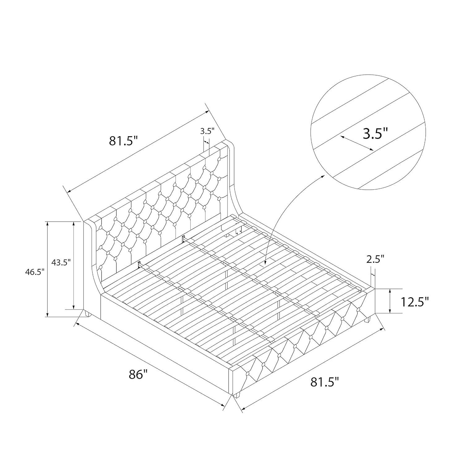 CosmoLiving by Cosmopolitan Mercer Tufted Upholstered Platform Bed