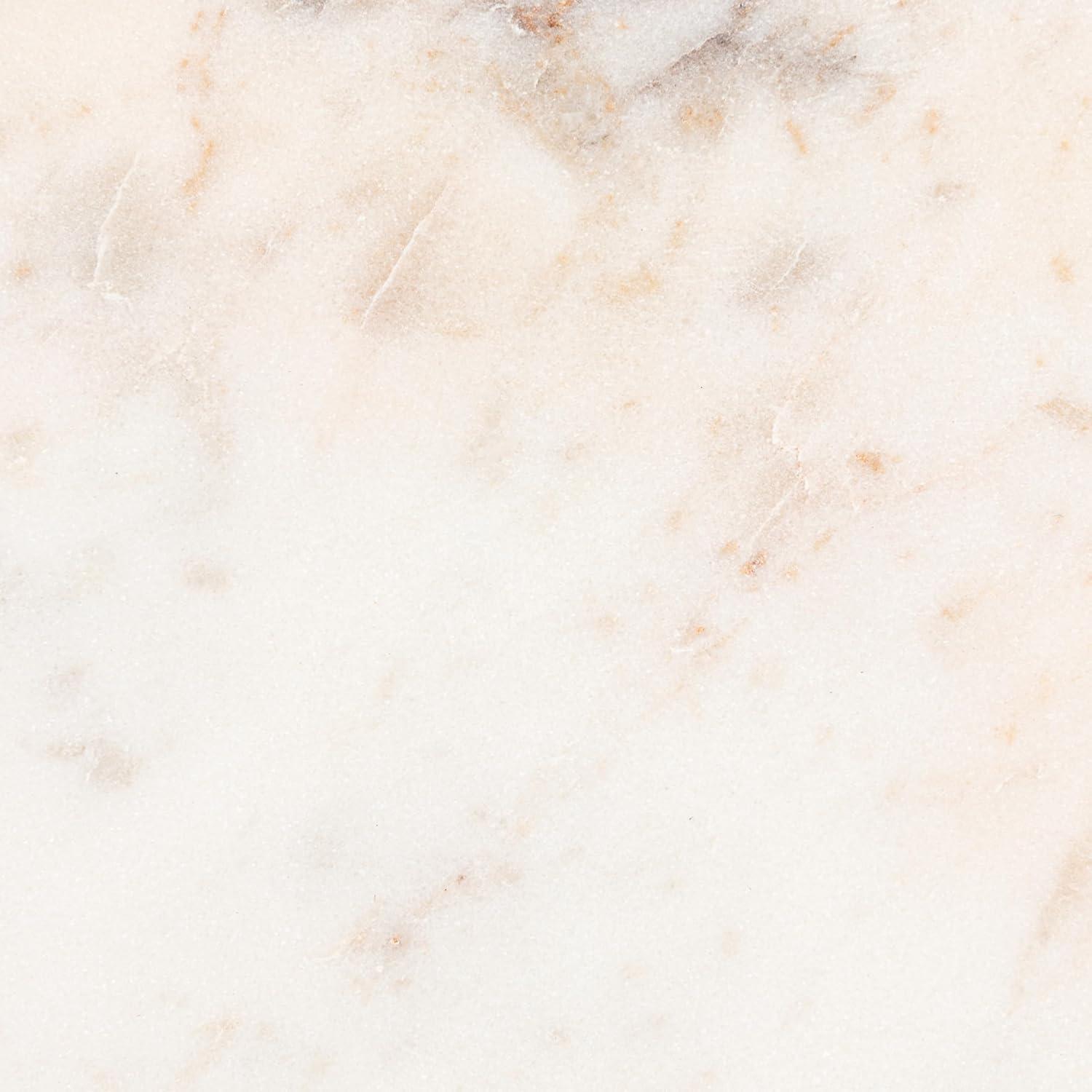 Creative Co-Op Large Round Marble Charcuterie or Cutting Board, White