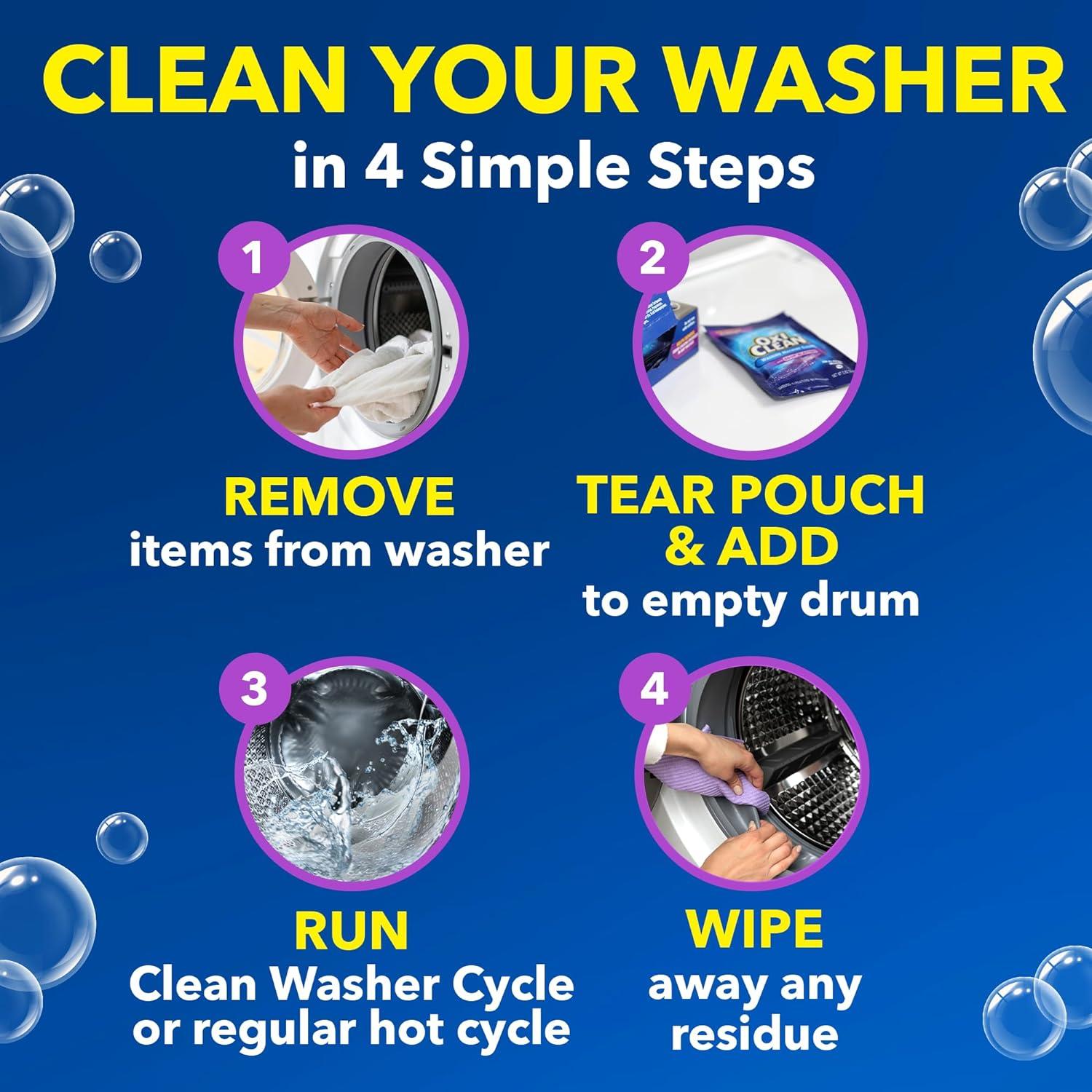 OxiClean Washing Machine Cleaner with Odor Blasters, 4 Count 11.28 oz