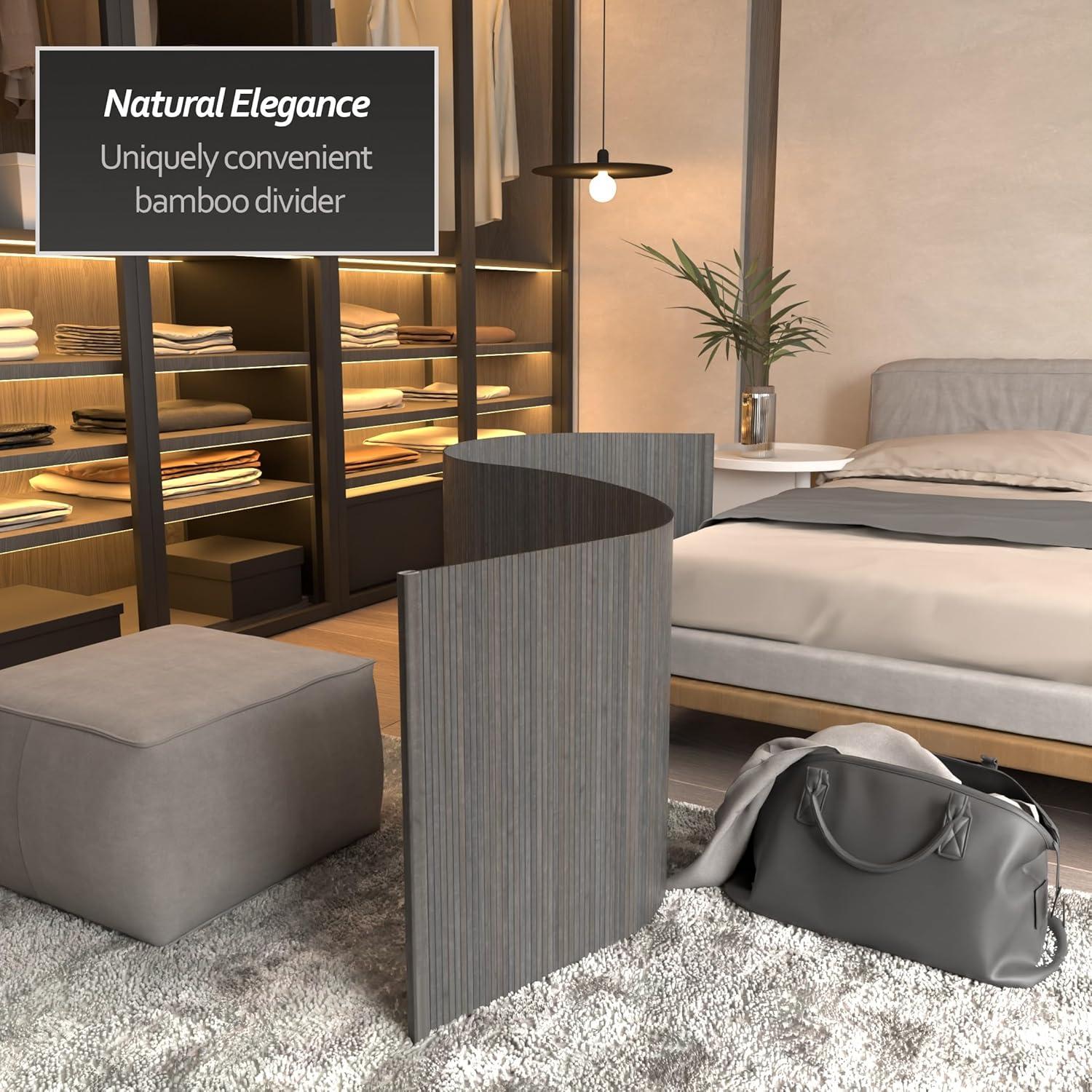 Red Lantern 2 ft. Short Bamboo Wave Screen - Grey