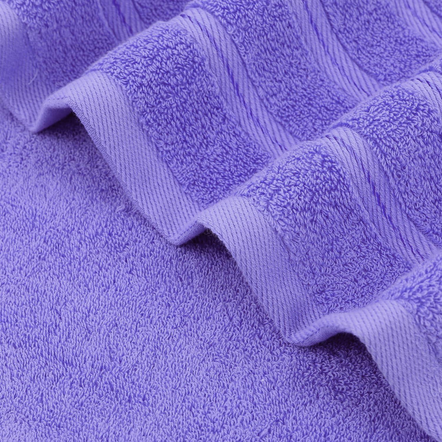 American Soft Linen 6 Piece Towel Set, 100% Cotton Bath Towels for Bathroom, Lilac
