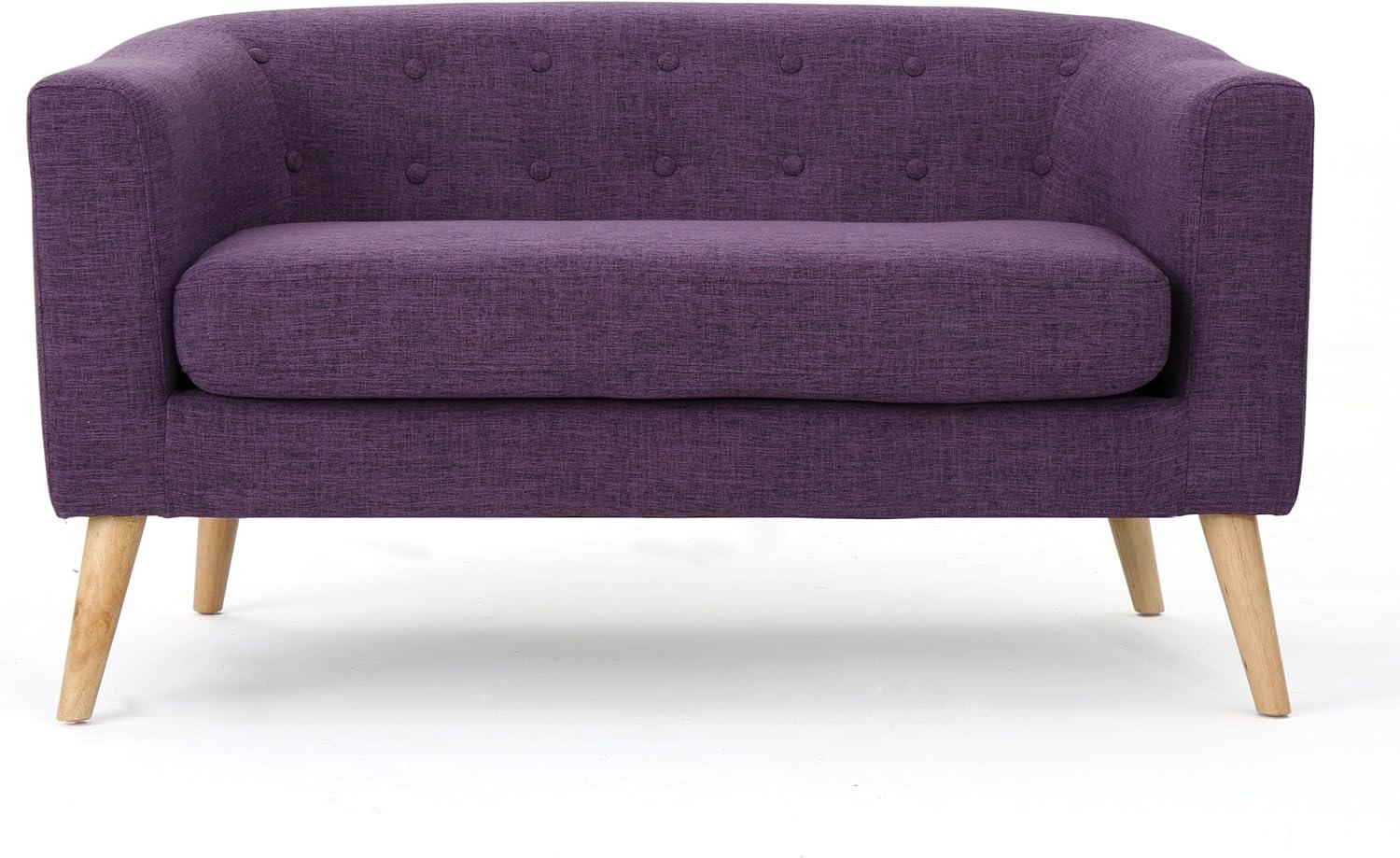 Bridie Mid-Century Loveseat Muted Purple - Christopher Knight Home: Stylish 2-Seater, Polyester Upholstery, Hardwood Frame