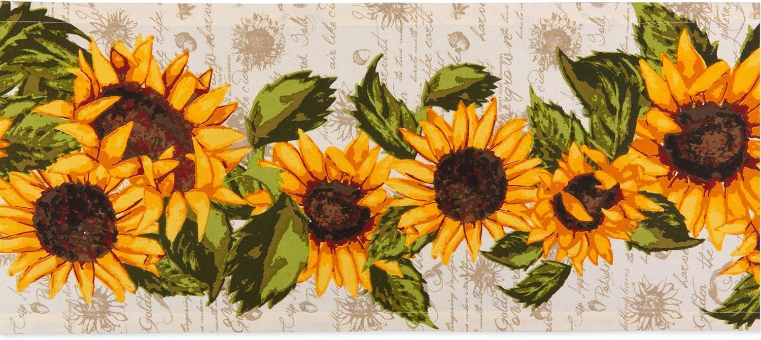 Colorful Cotton Sunflower Print Table Runner 14x72