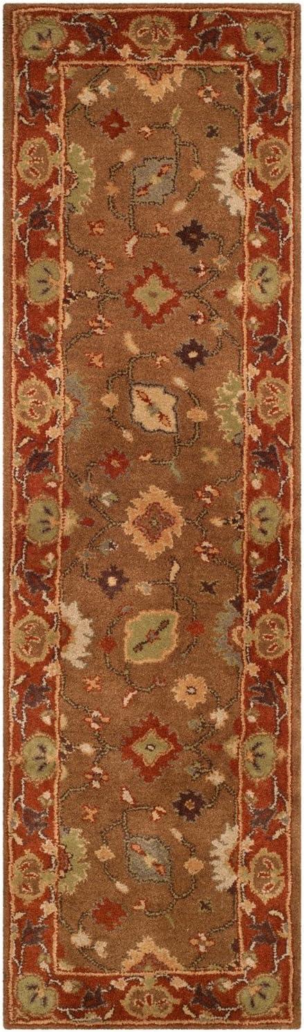 Heritage HG952 Handmade Accent Rug - 2'3"x4' - Moss/Rust - Safavieh