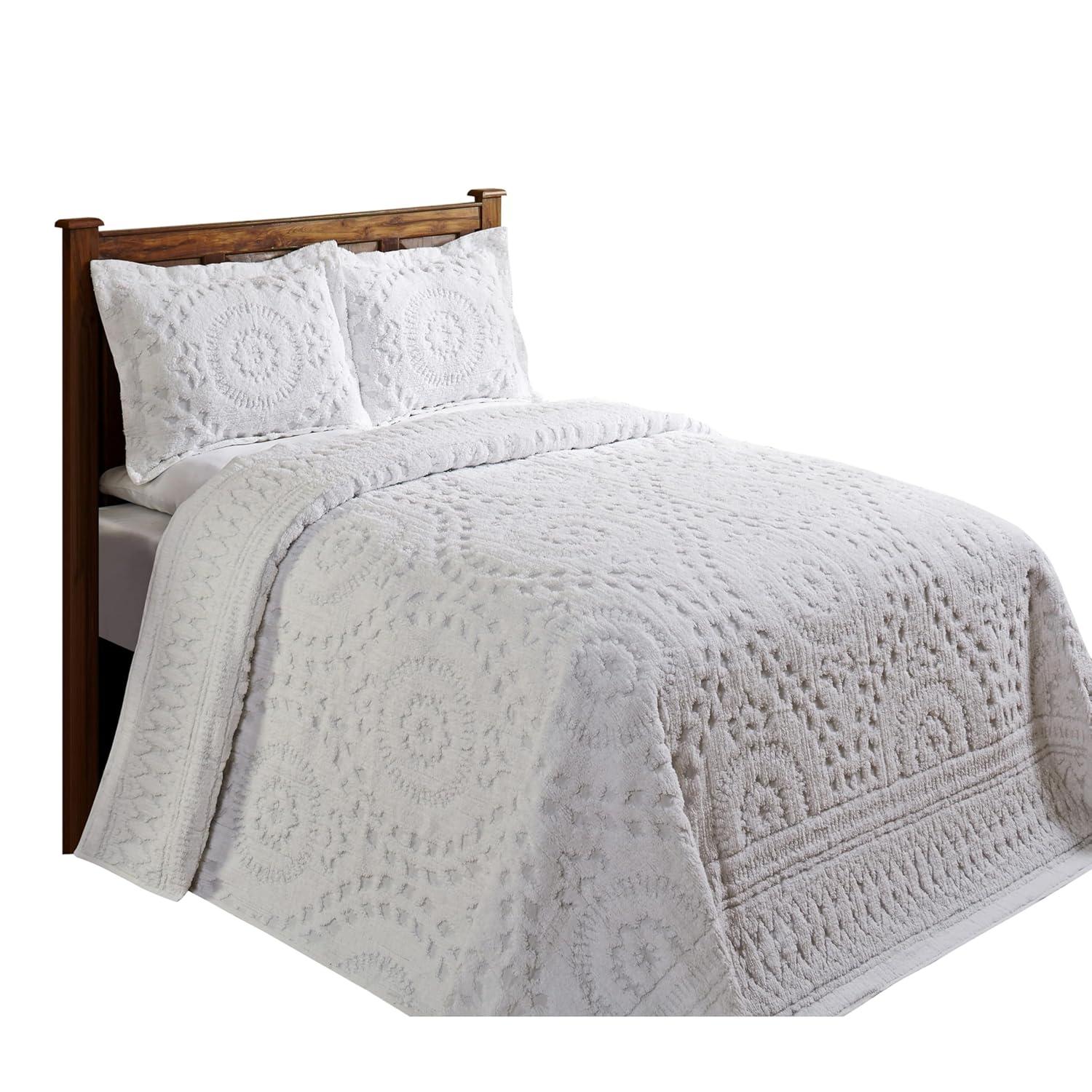Better Trends Rio 100% Premium Cotton Tufted Bedspread Set, Soft & Luxurious Feel, Perfect for Gifting, All Seasons Machine Washable Medallion Bedding Set